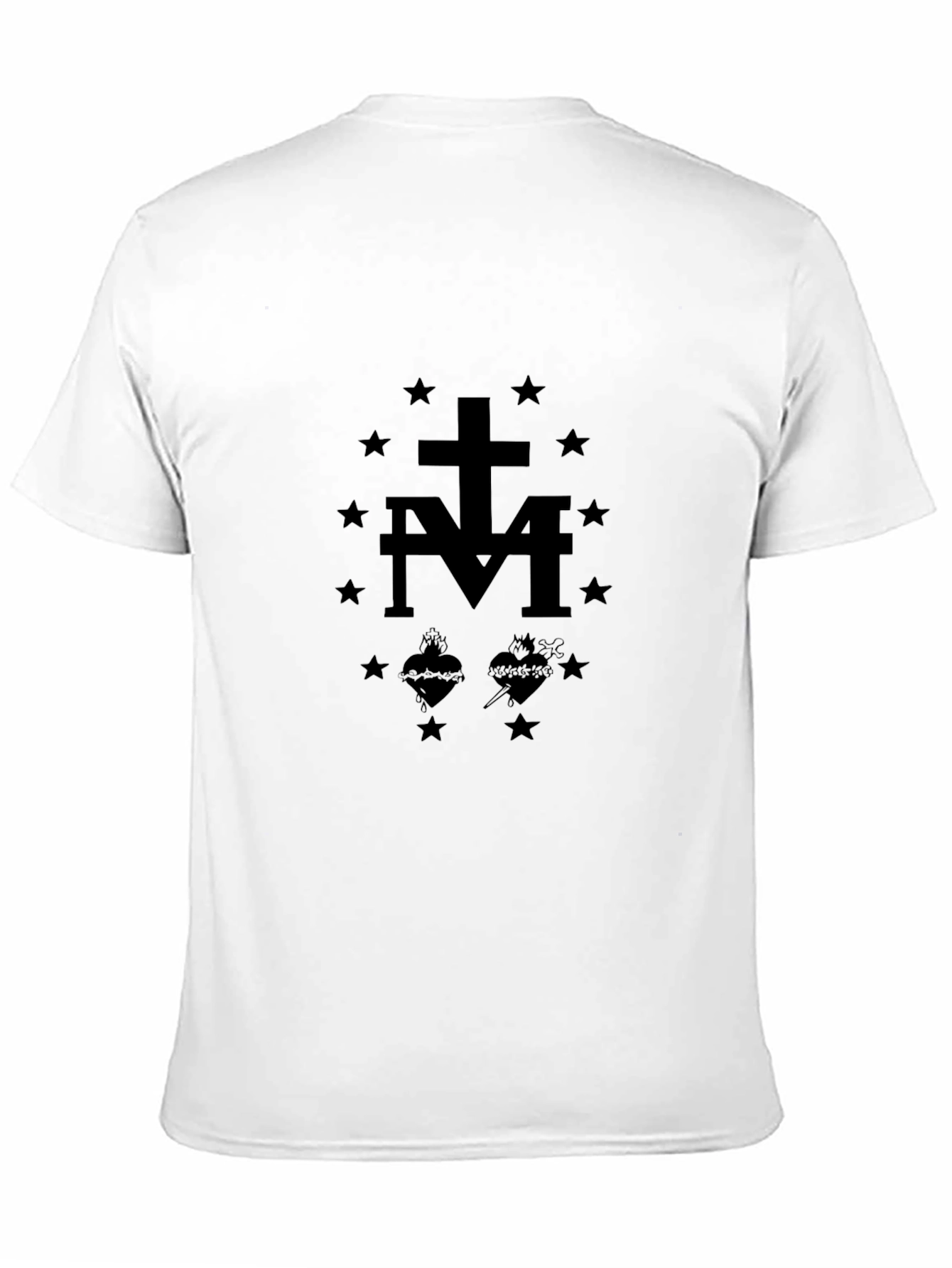 Black T-Shirt with Marian Symbol