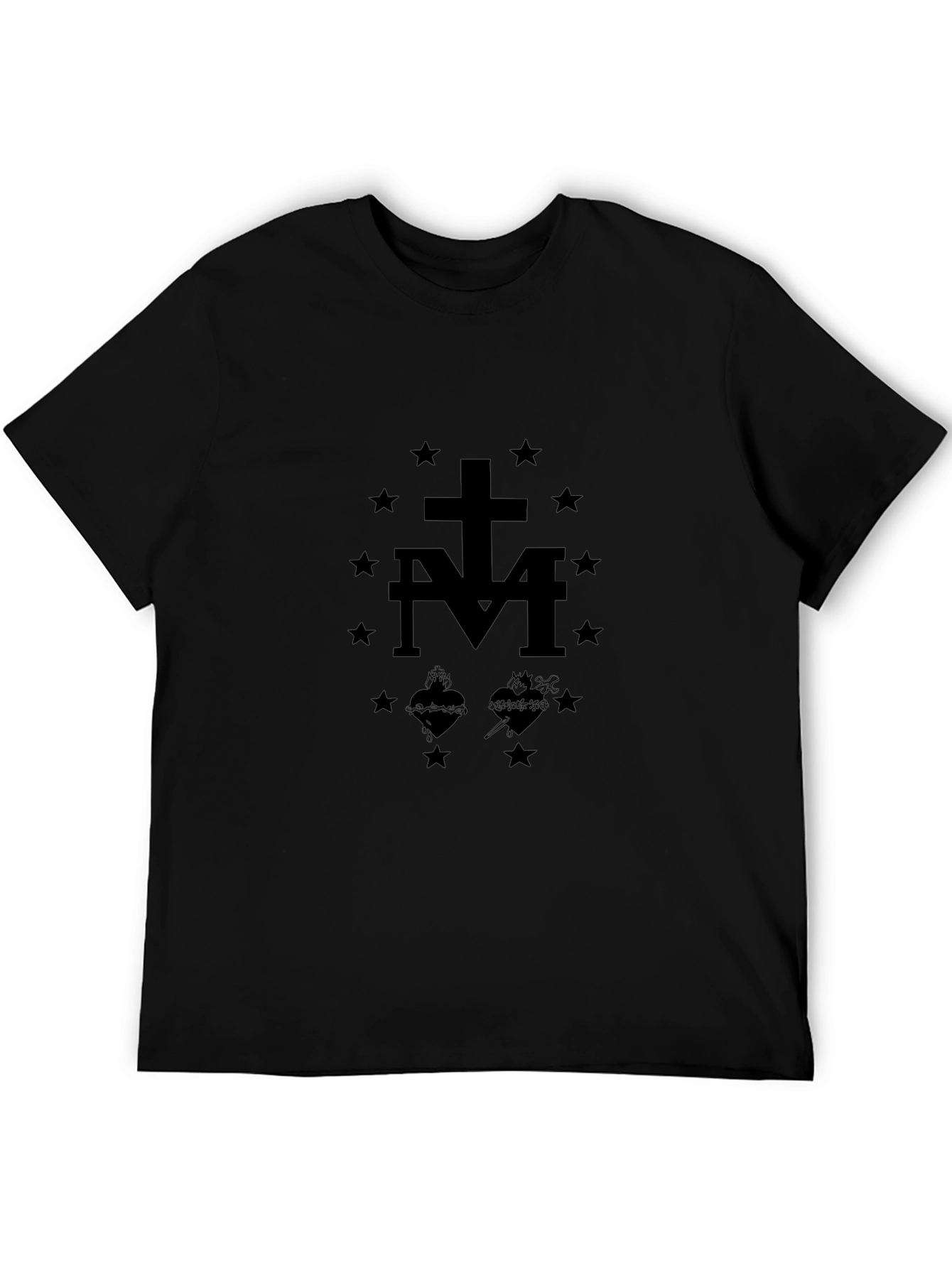 Black T-Shirt with Marian Symbol