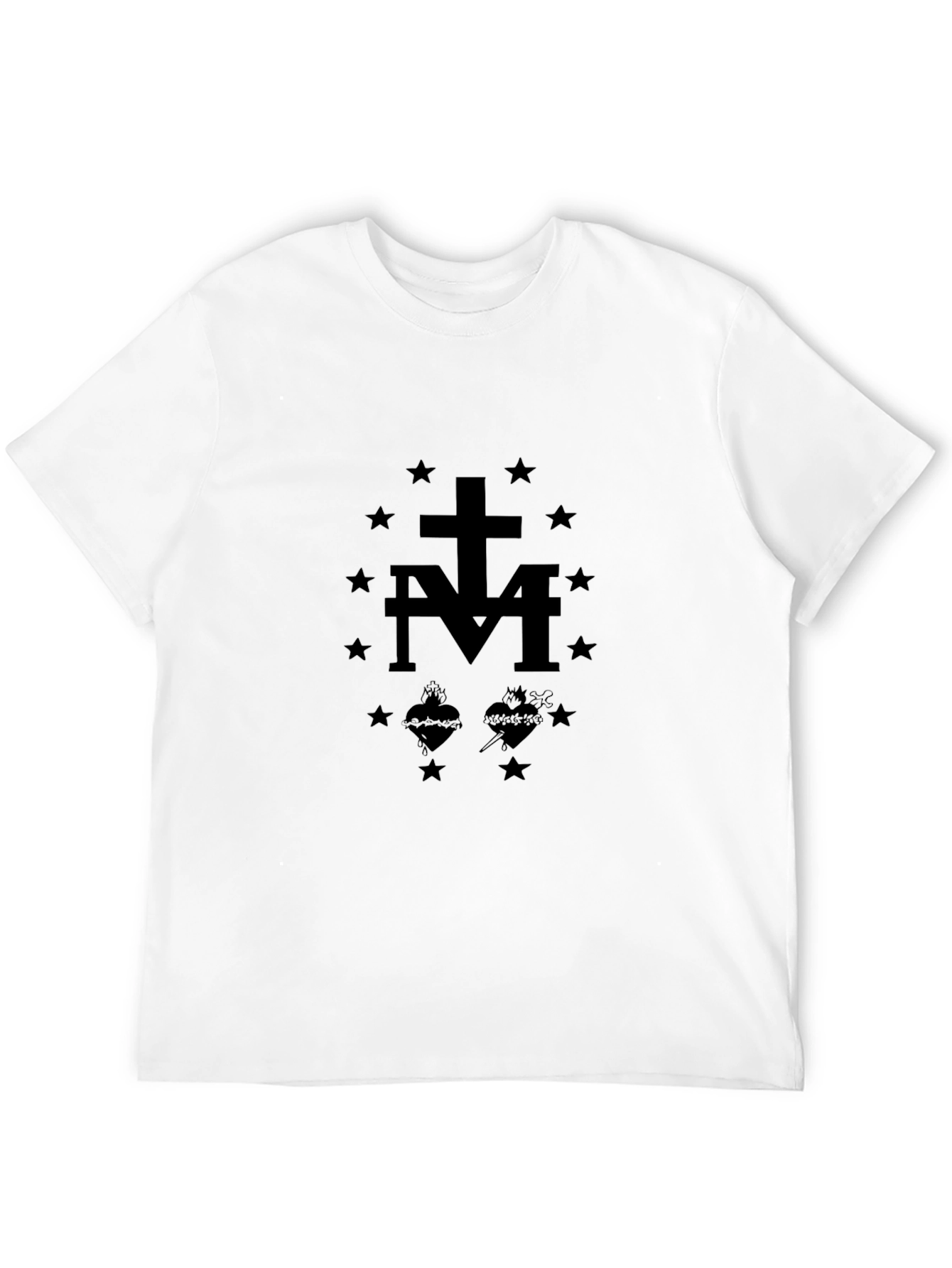 Black T-Shirt with Marian Symbol