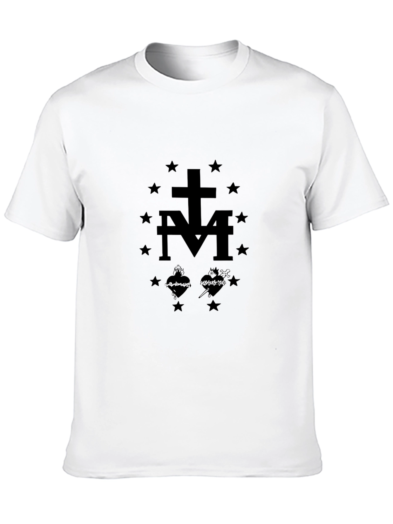 Black T-Shirt with Marian Symbol