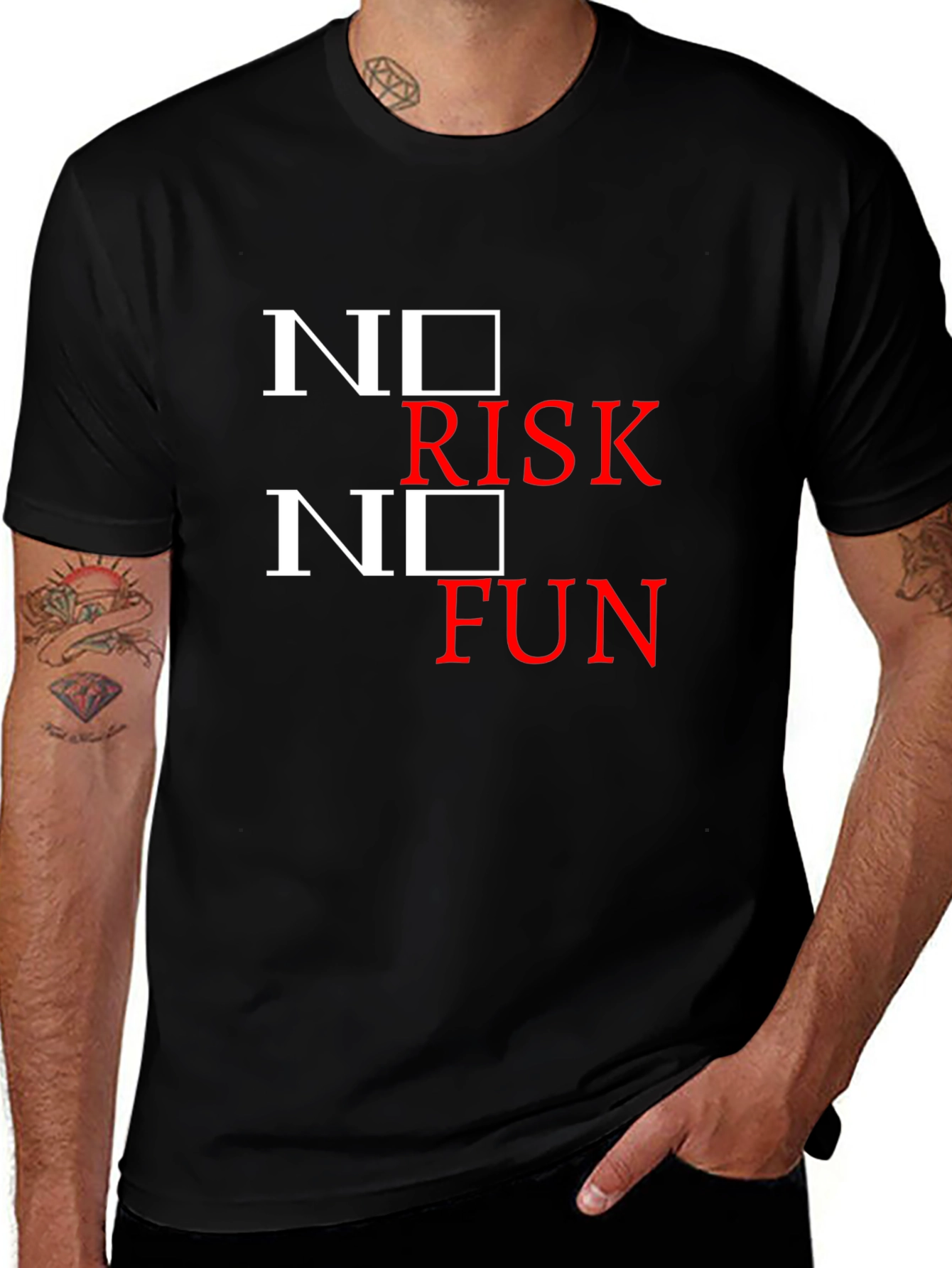 No Risk No Fun Graphic Tee - Black