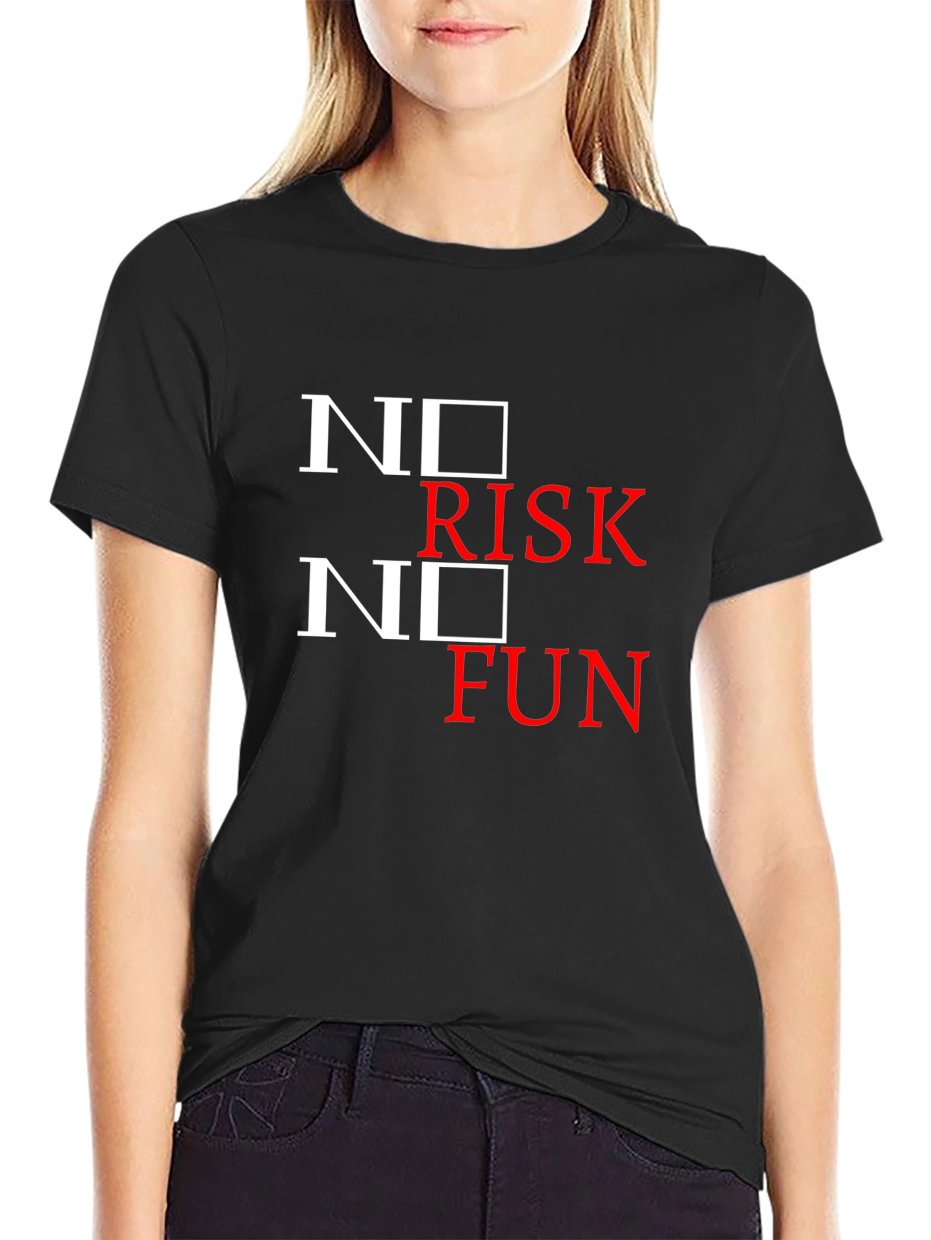 No Risk No Fun Graphic Tee - Black