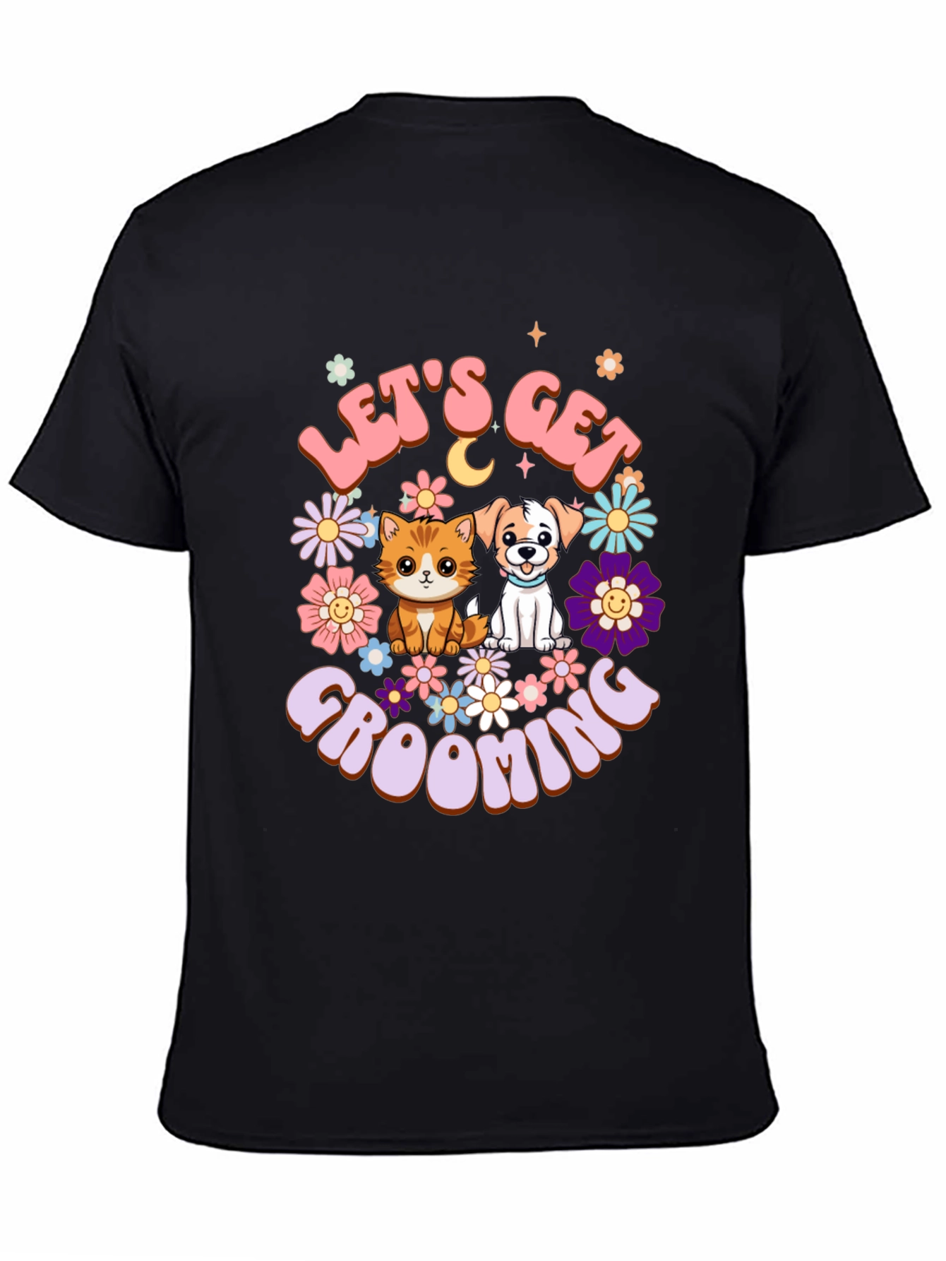 Lets Get Grooming Black T-Shirt