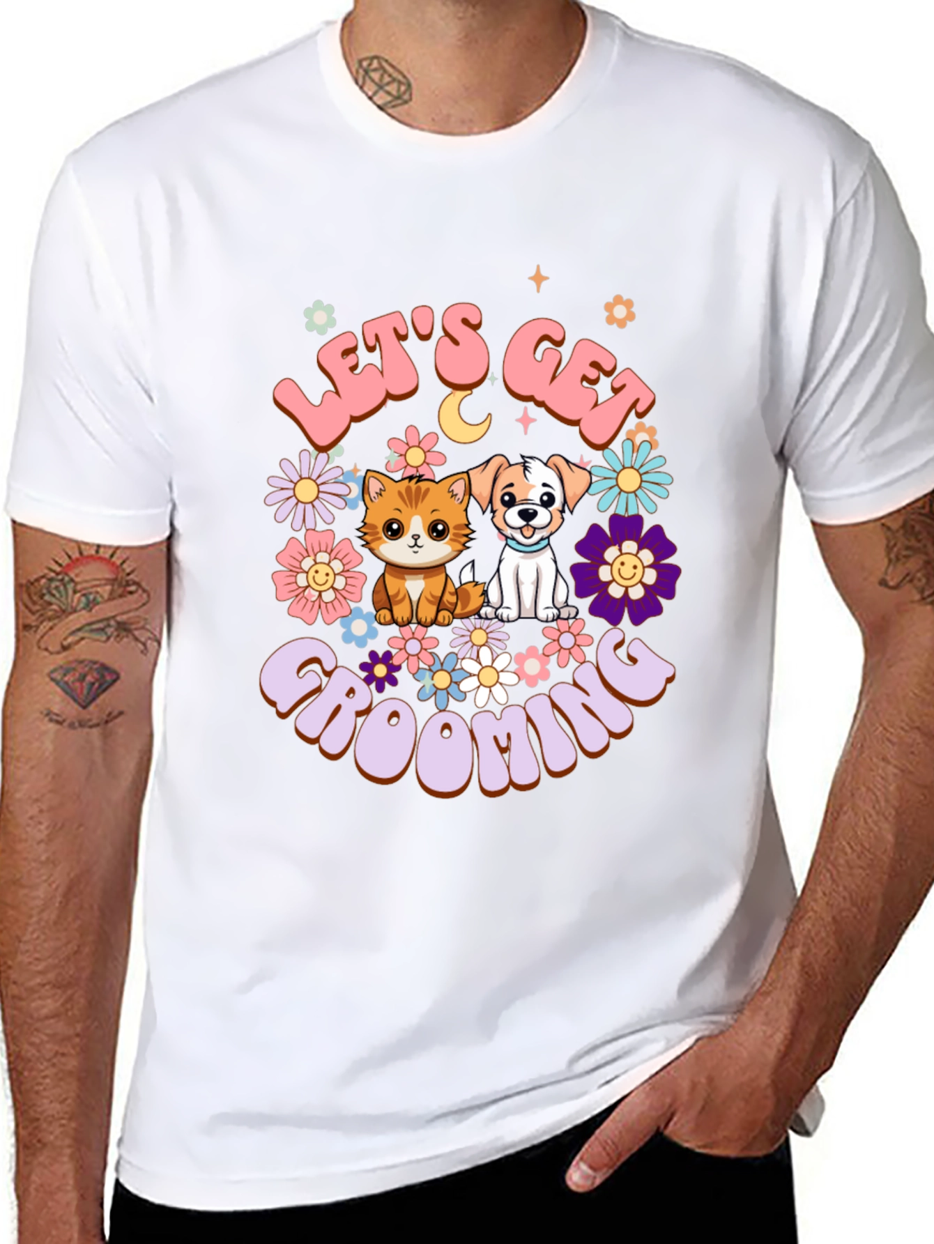 Lets Get Grooming Black T-Shirt