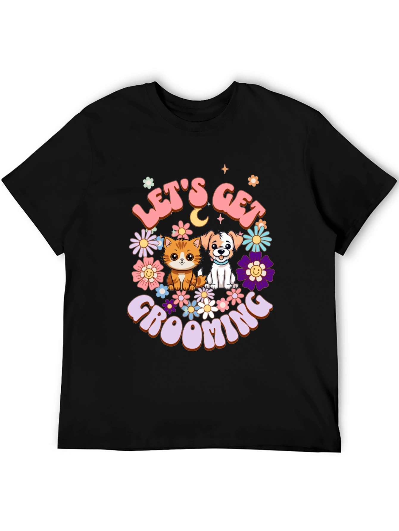 Lets Get Grooming Black T-Shirt