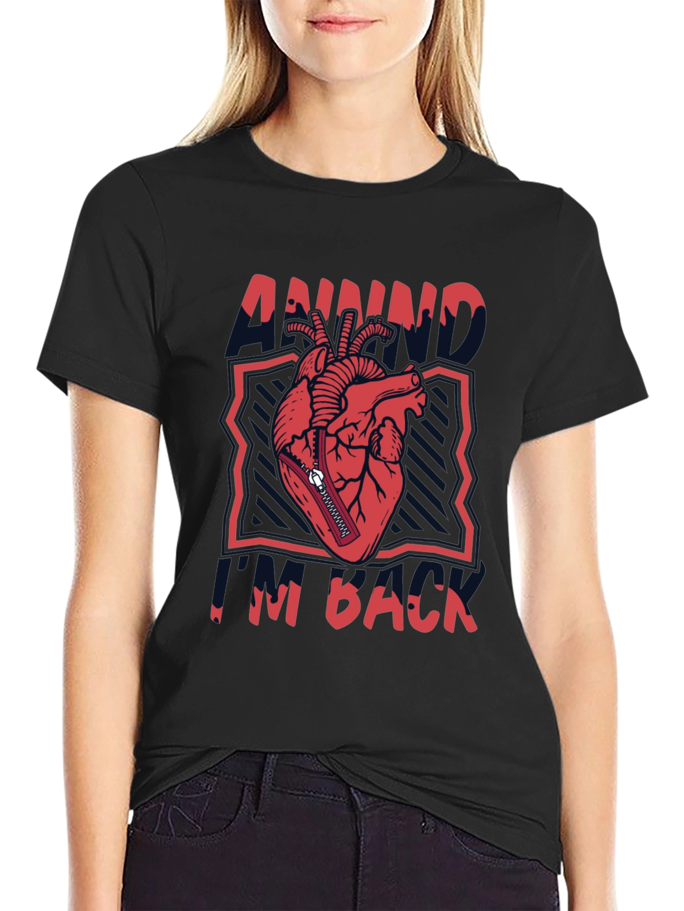 Unzip My Heart T-Shirt - Black Graphic Tee