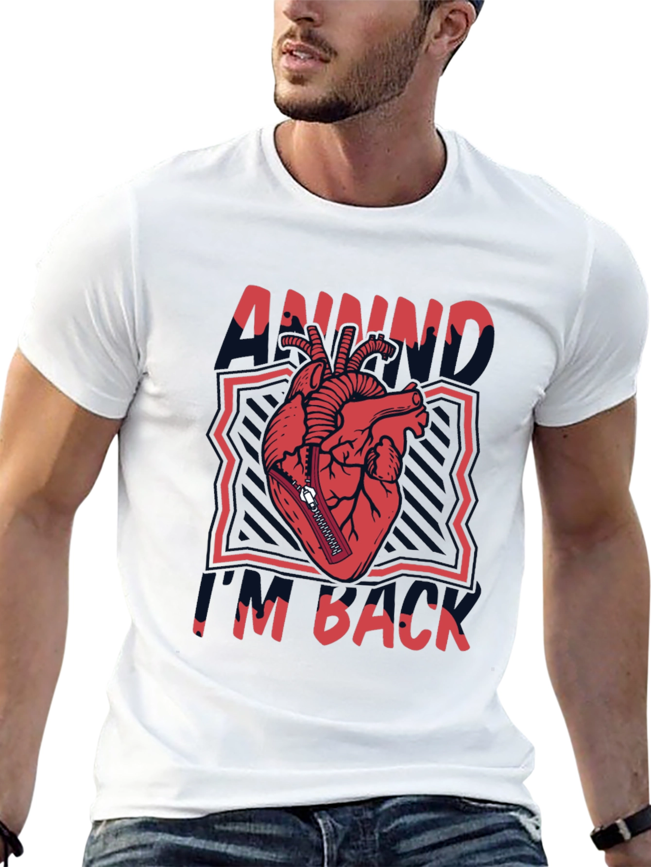 Unzip My Heart T-Shirt - Black Graphic Tee
