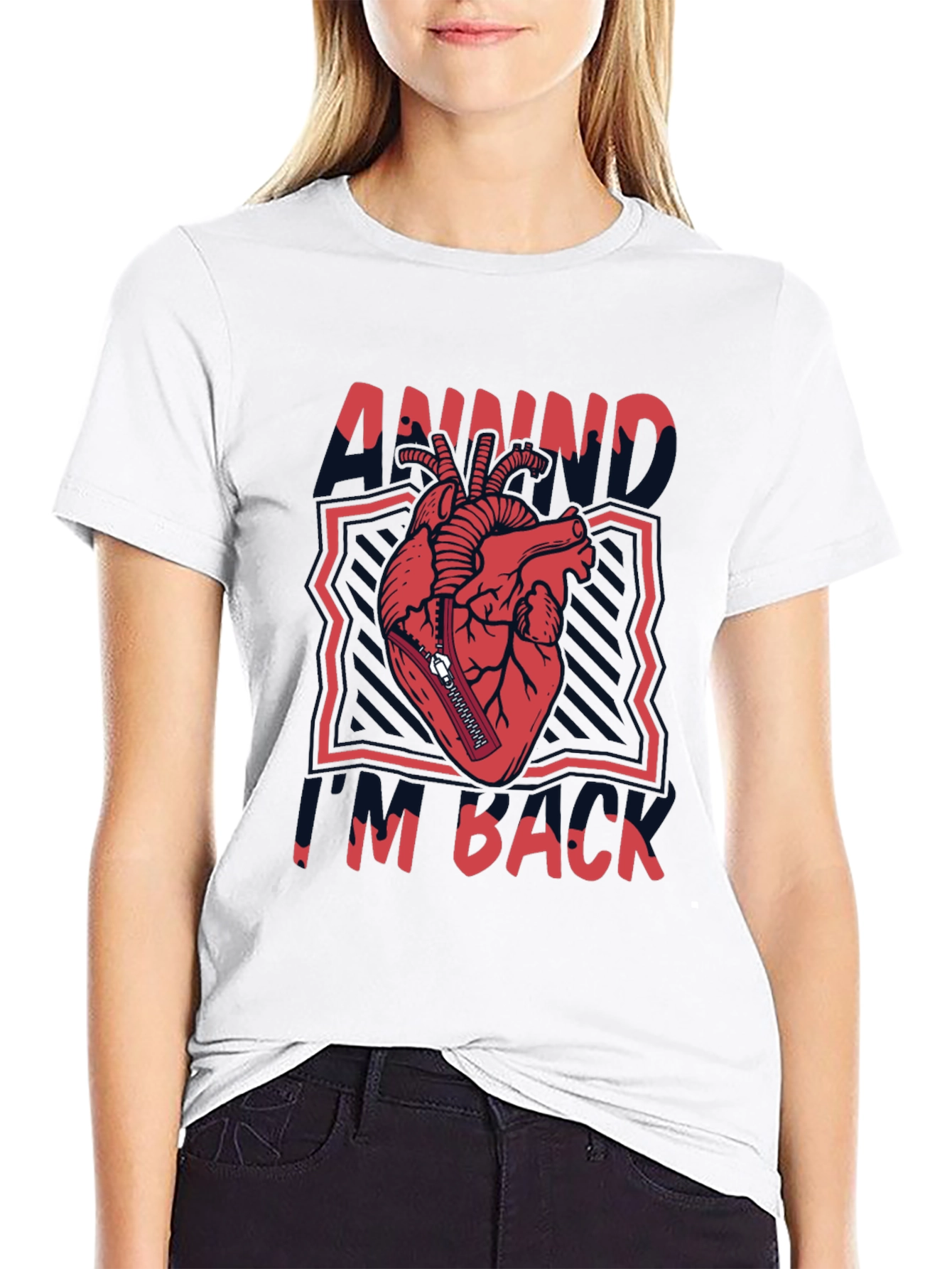 Unzip My Heart T-Shirt - Black Graphic Tee