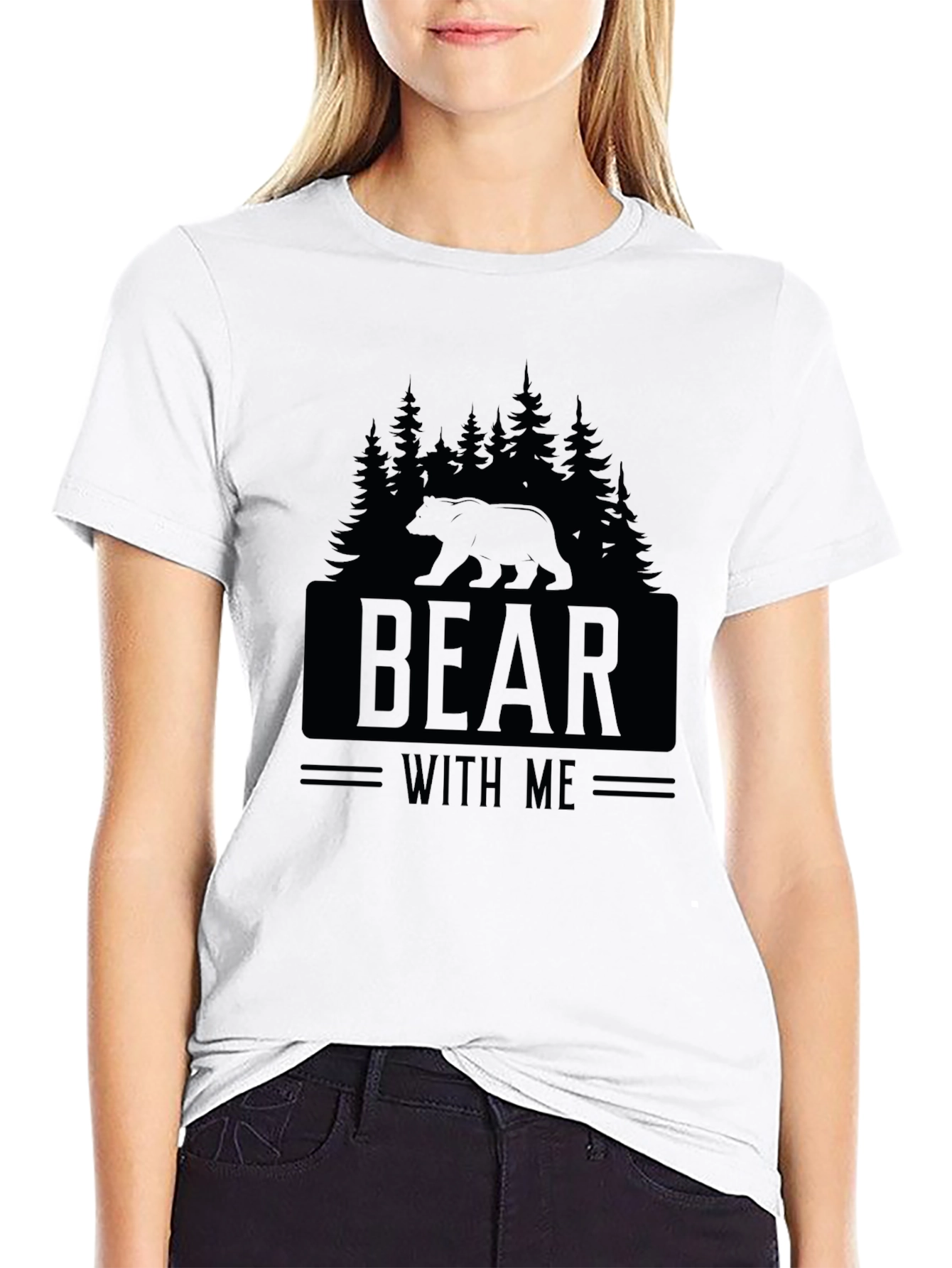 Bear With Me Graphic Tee - Black