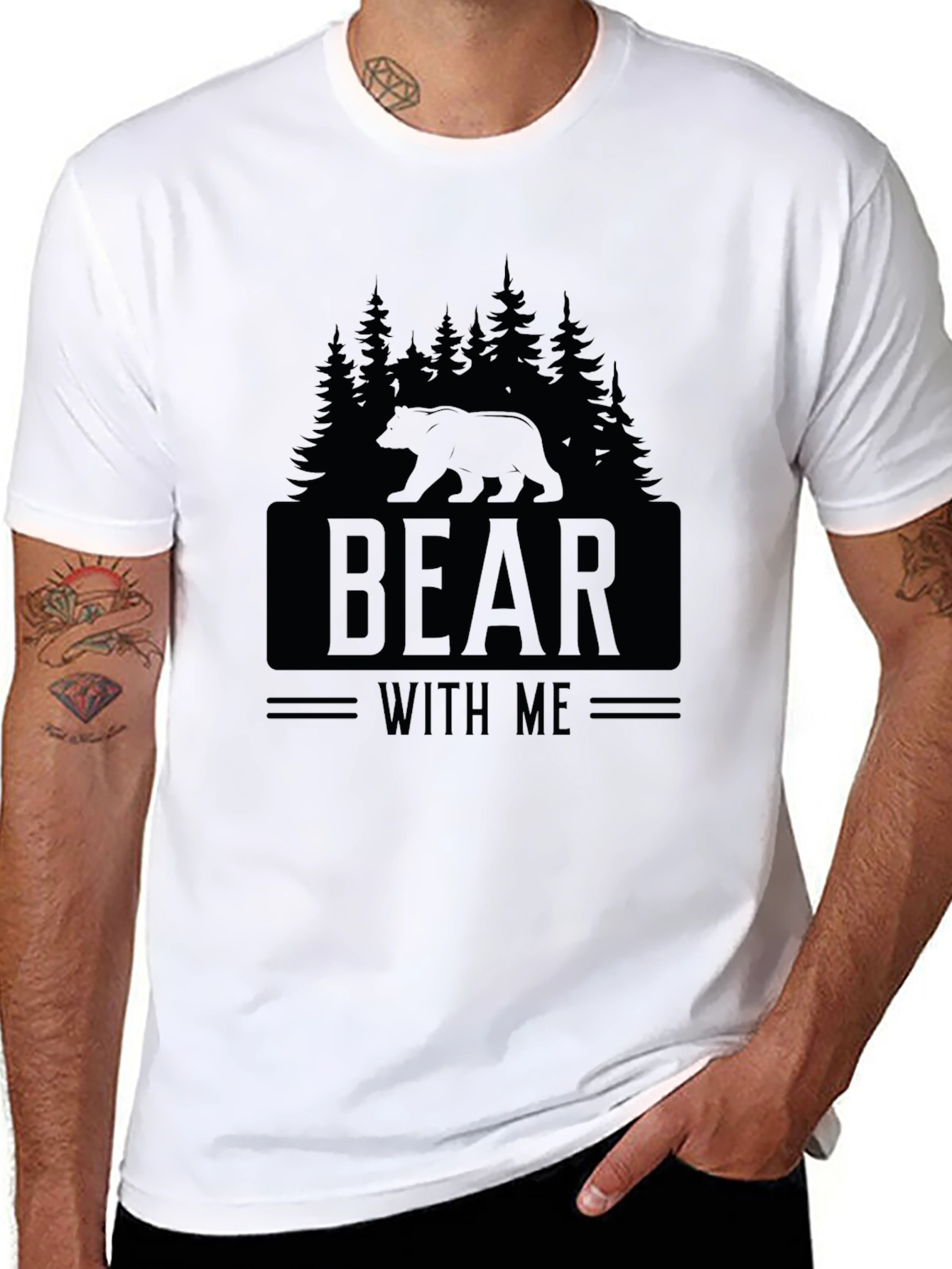 Bear With Me Graphic Tee - Black