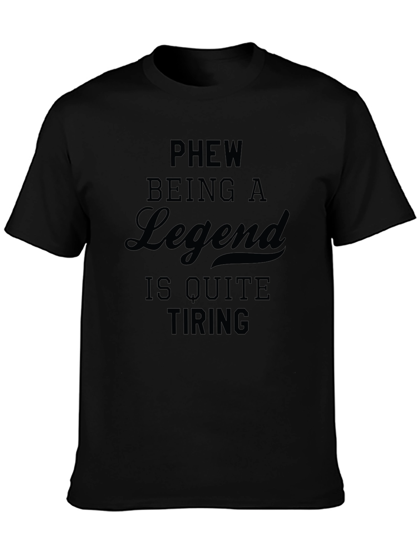 Phew Legend Black Cotton Graphic T-Shirt