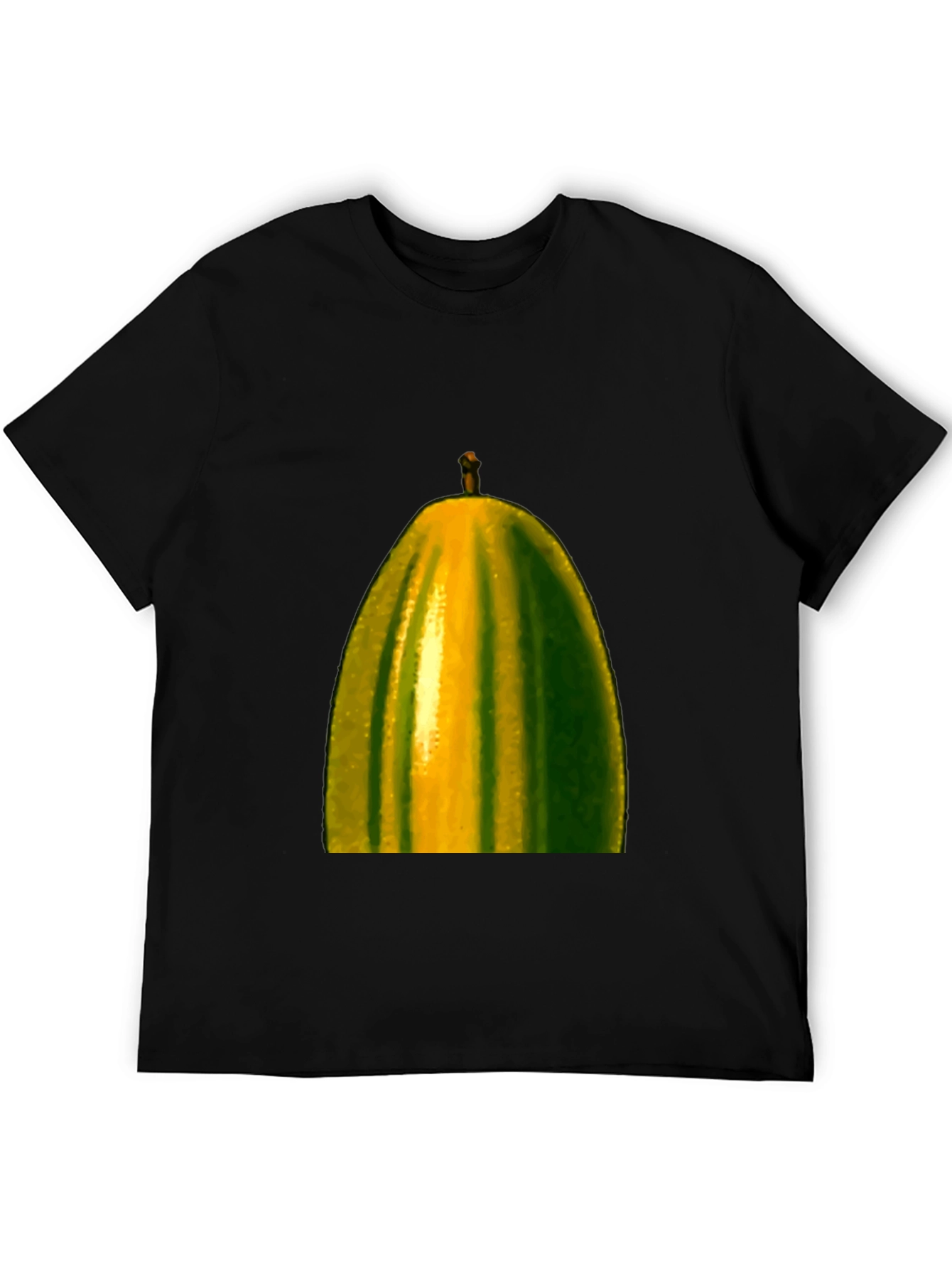 Unique Pear Graphic Tee - Black Cotton Blend Shirt