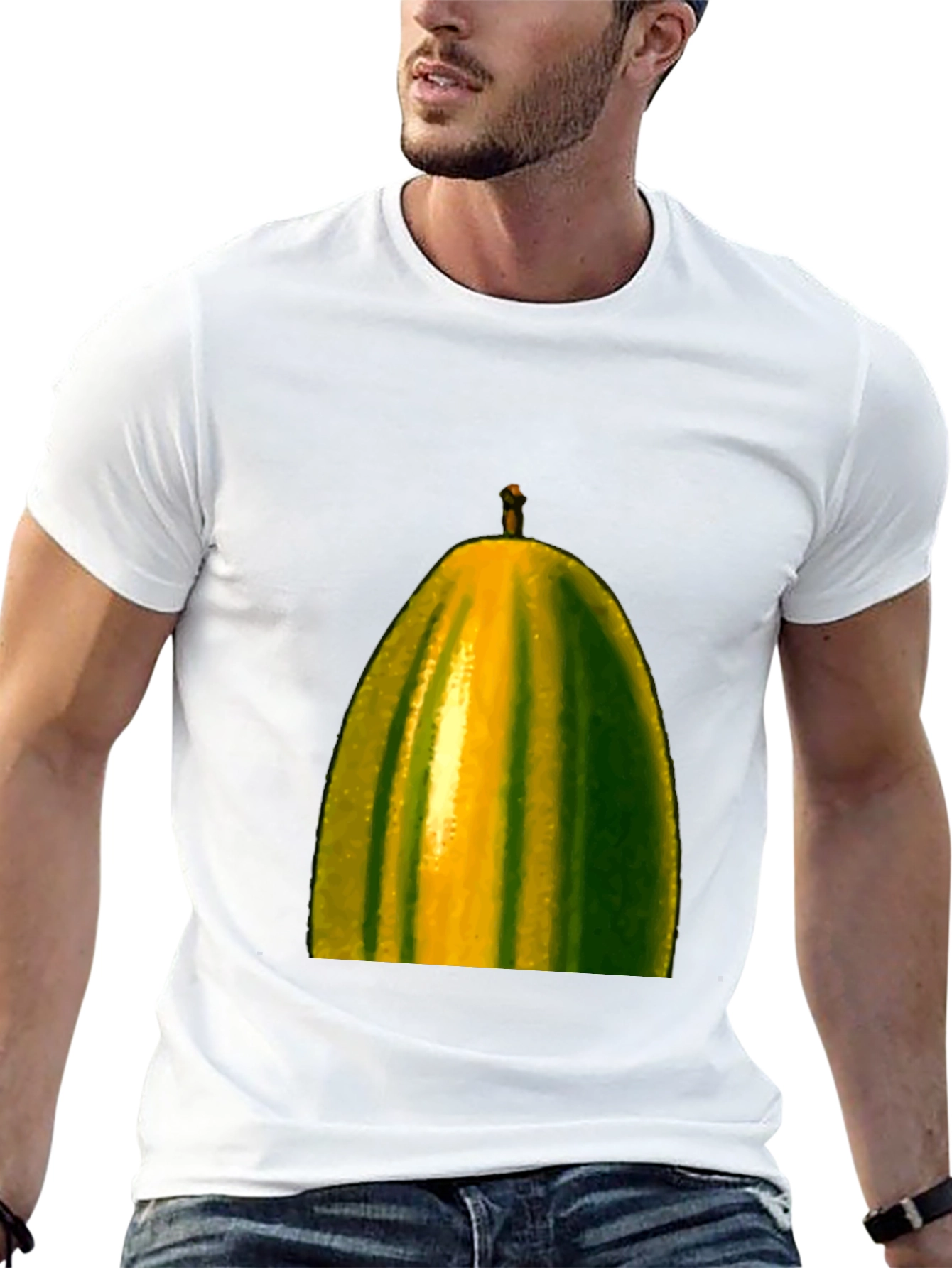 Unique Pear Graphic Tee - Black Cotton Blend Shirt