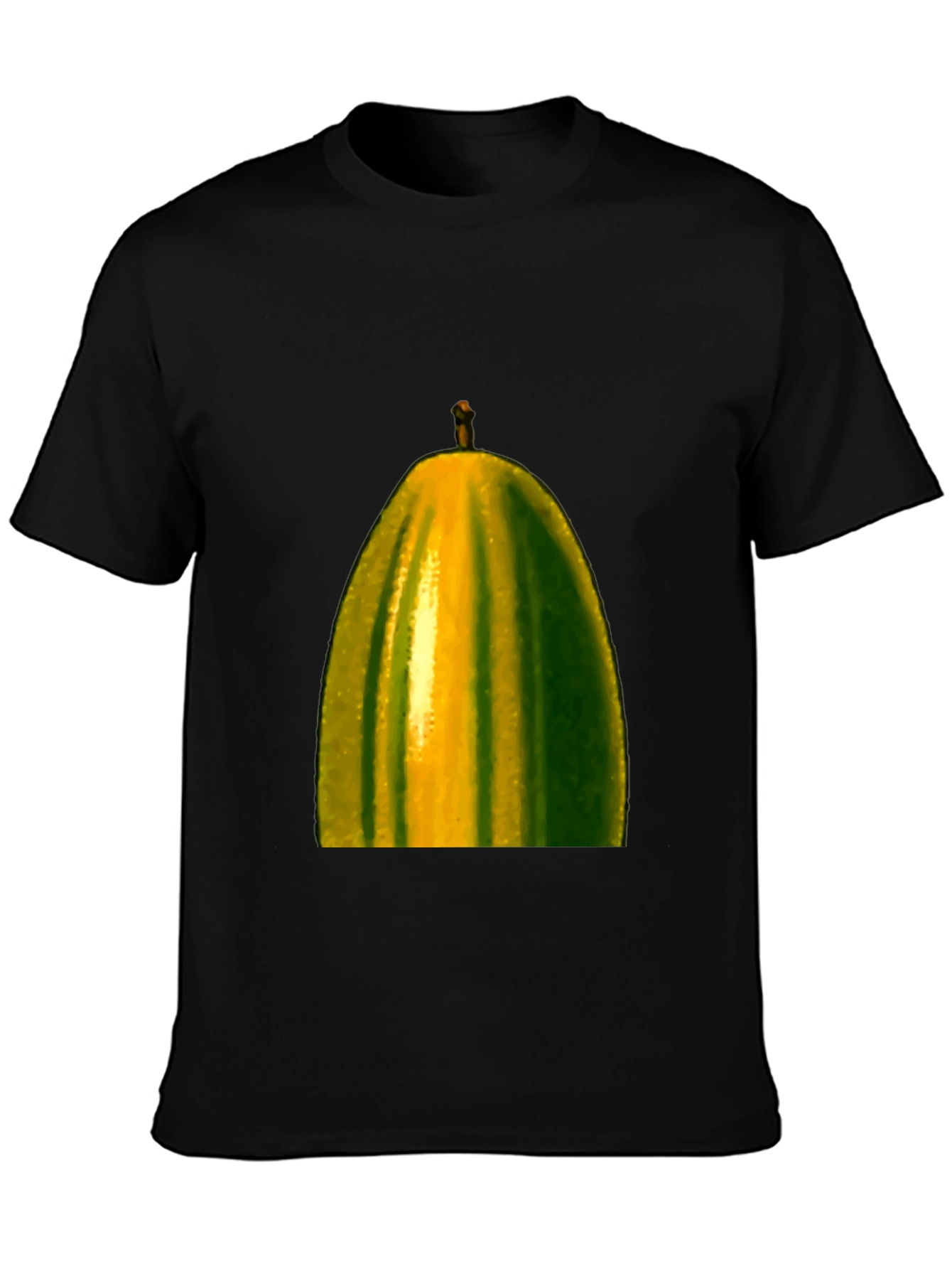Unique Pear Graphic Tee - Black Cotton Blend Shirt
