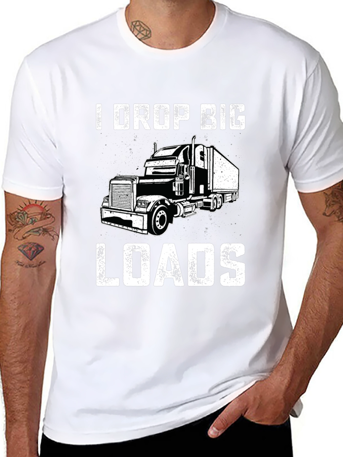 I Drop Big Loads Trucker T-Shirt - Black