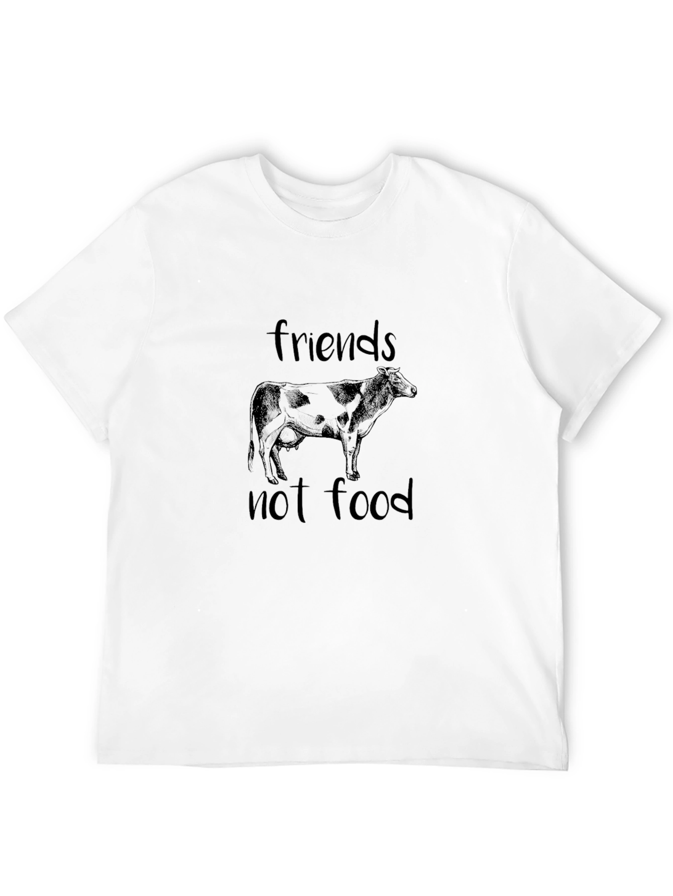 Vegan Friends Not Food Cow Graphic T-Shirt
