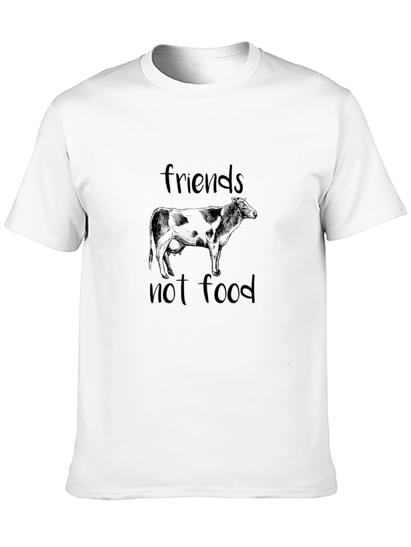 Vegan Friends Not Food Cow Graphic T-Shirt