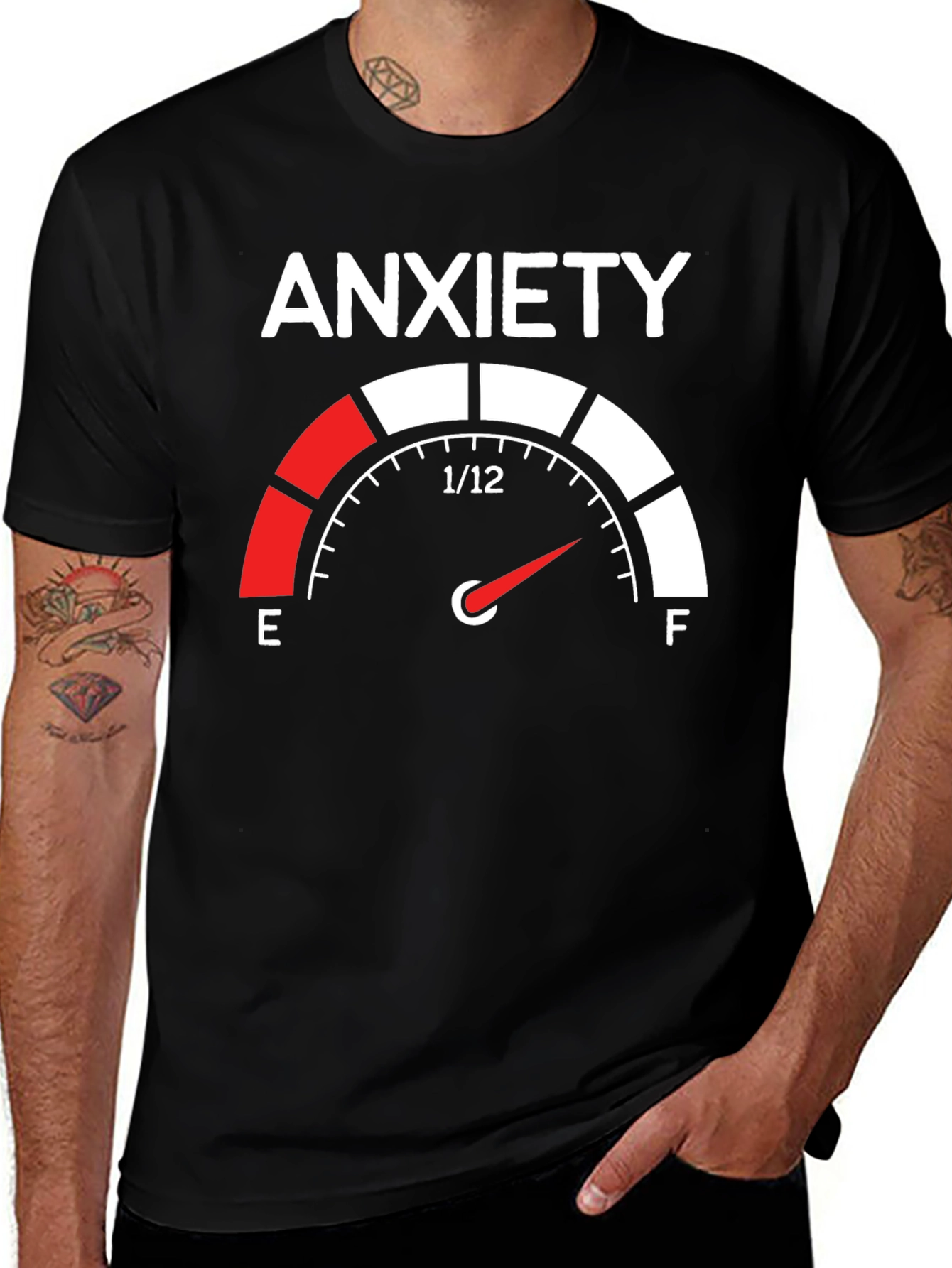 Anxiety Gauge T-Shirt - Black Cotton Tee