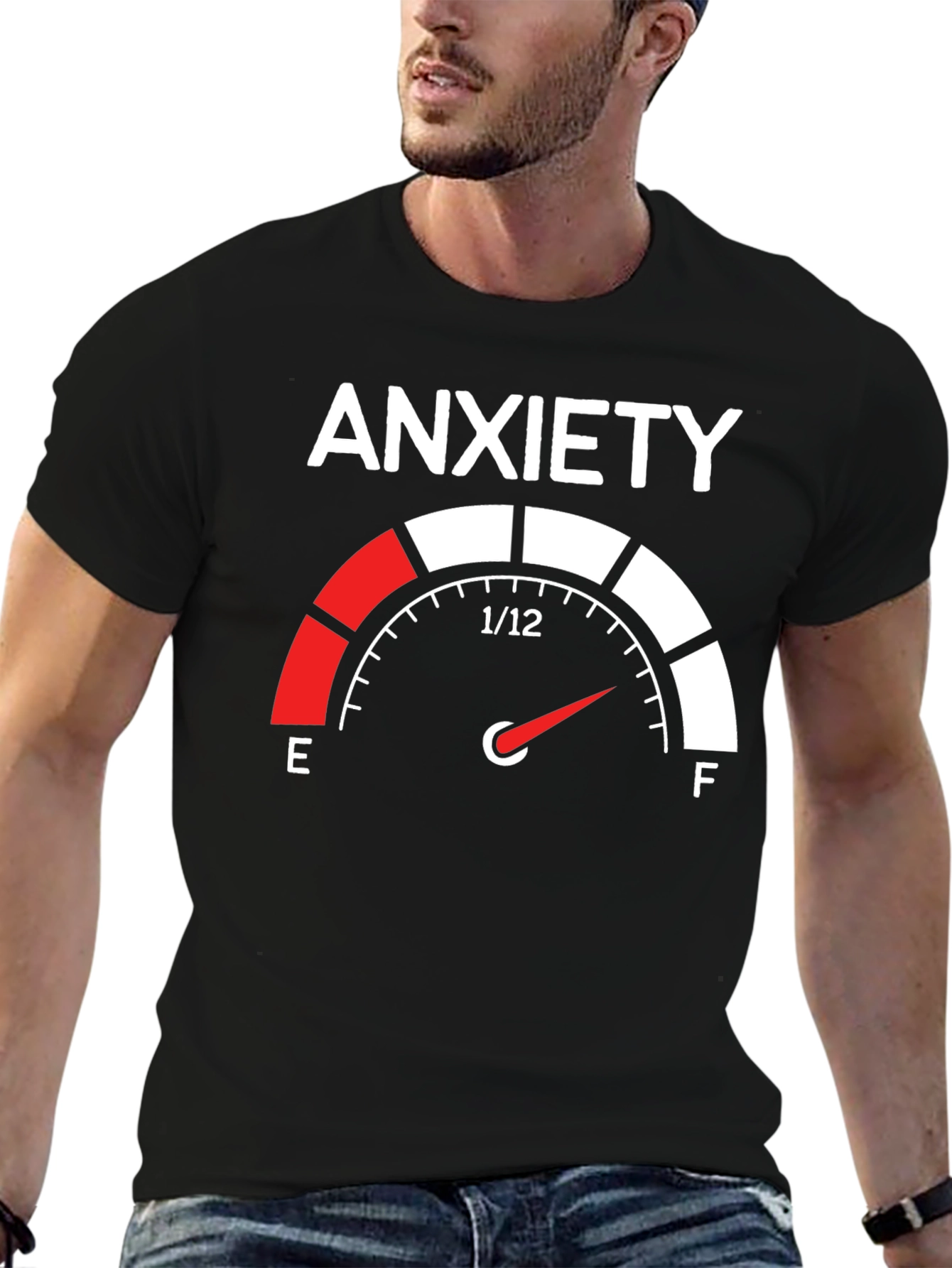 Anxiety Gauge T-Shirt - Black Cotton Tee