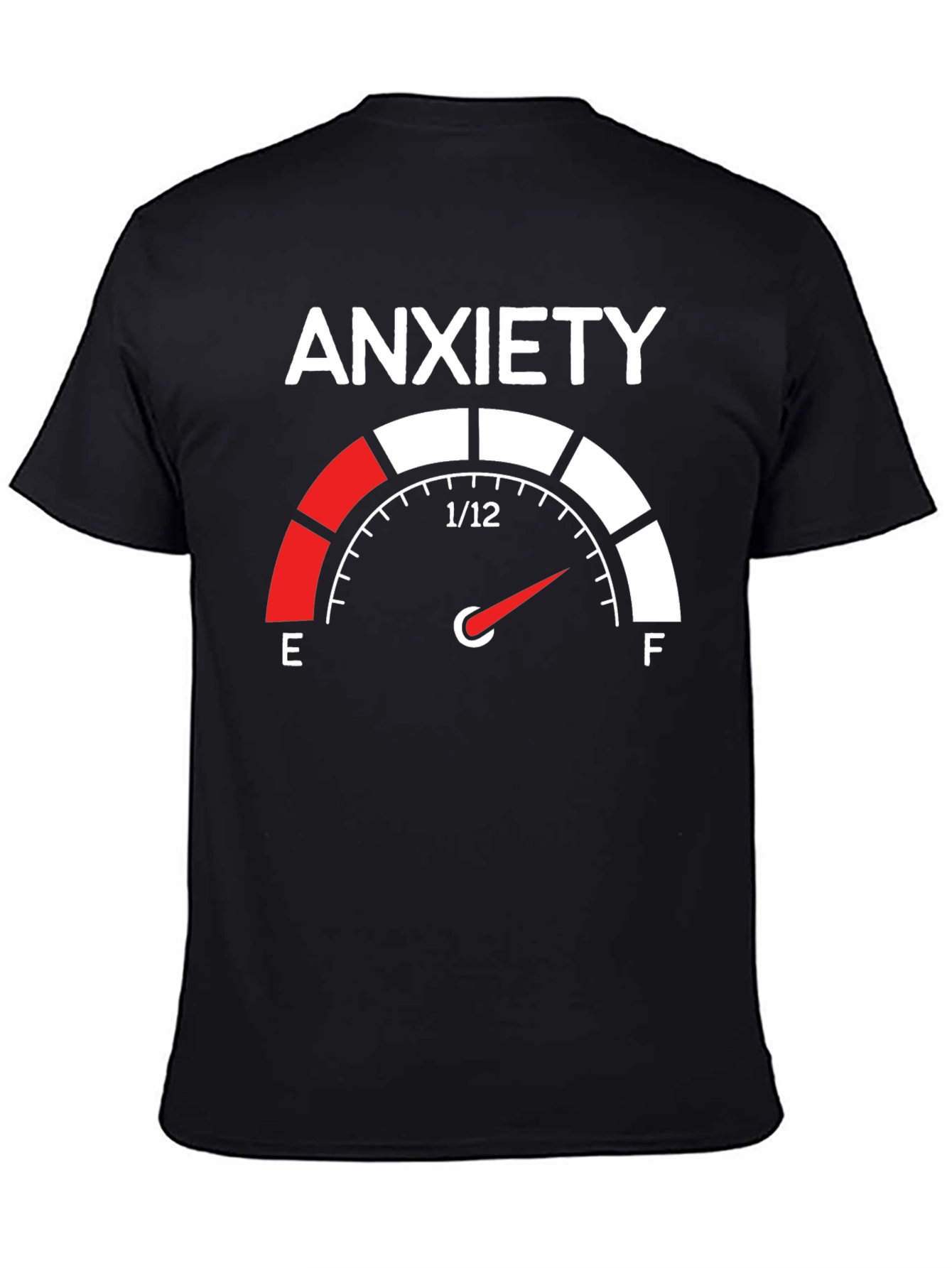 Anxiety Gauge T-Shirt - Black Cotton Tee