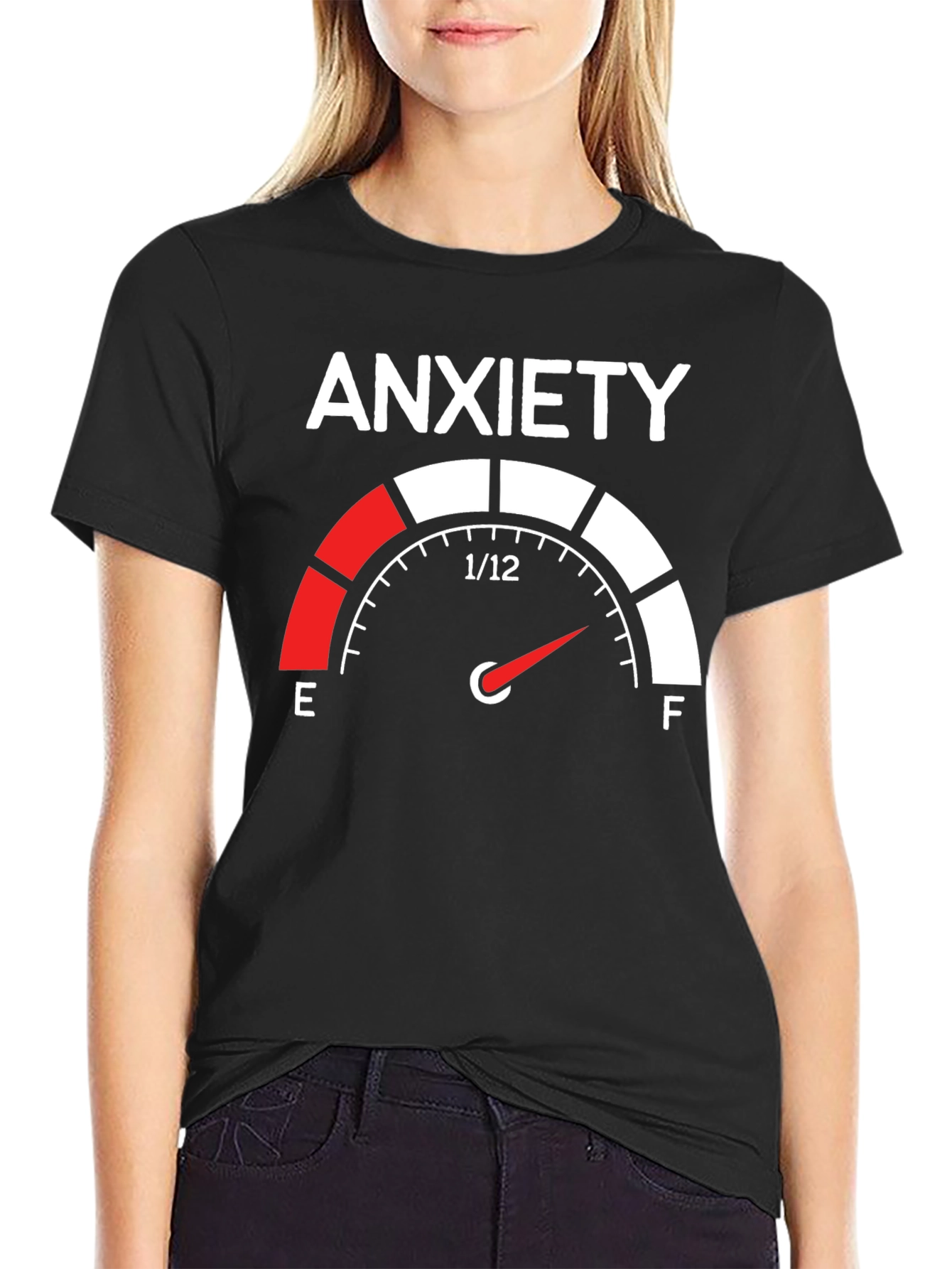 Anxiety Gauge T-Shirt - Black Cotton Tee