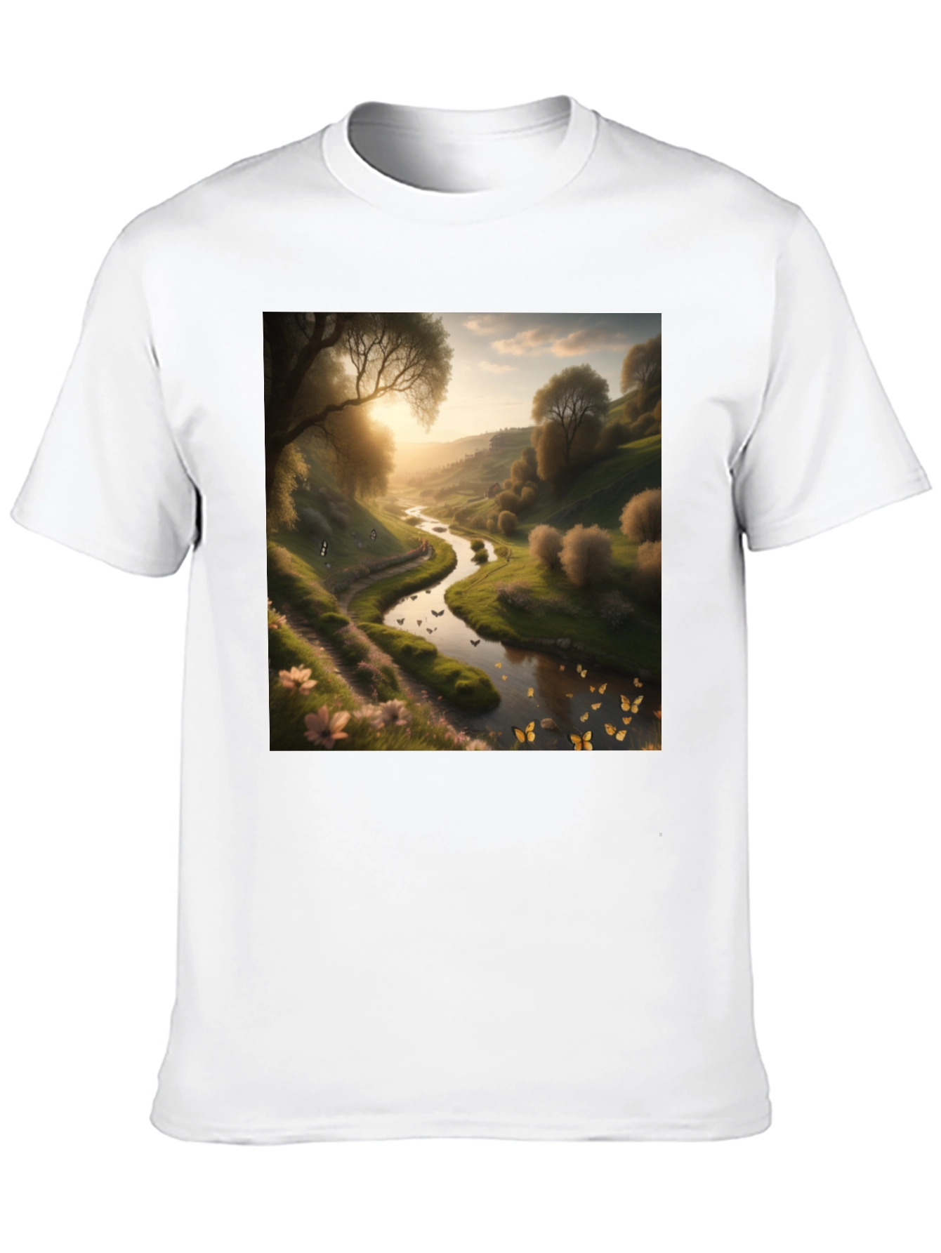 Nature River Graphic Tee - Mens Black T-Shirt