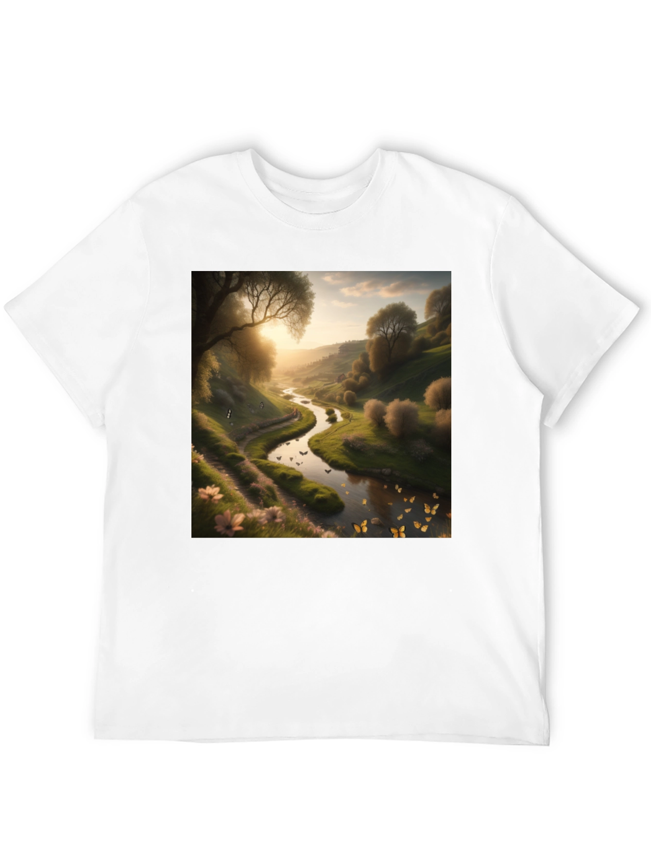 Nature River Graphic Tee - Mens Black T-Shirt