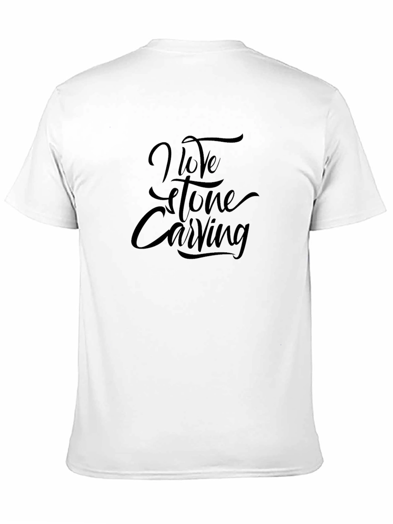 I Love Stone Carving Black T-Shirt