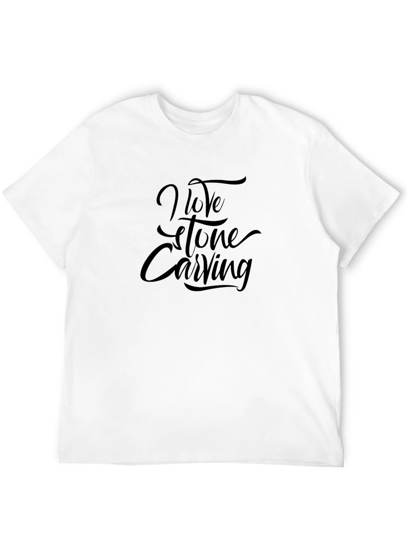 I Love Stone Carving Black T-Shirt