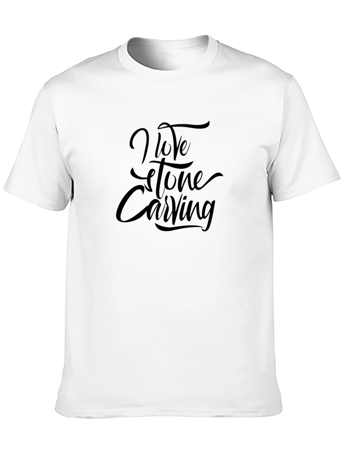 I Love Stone Carving Black T-Shirt
