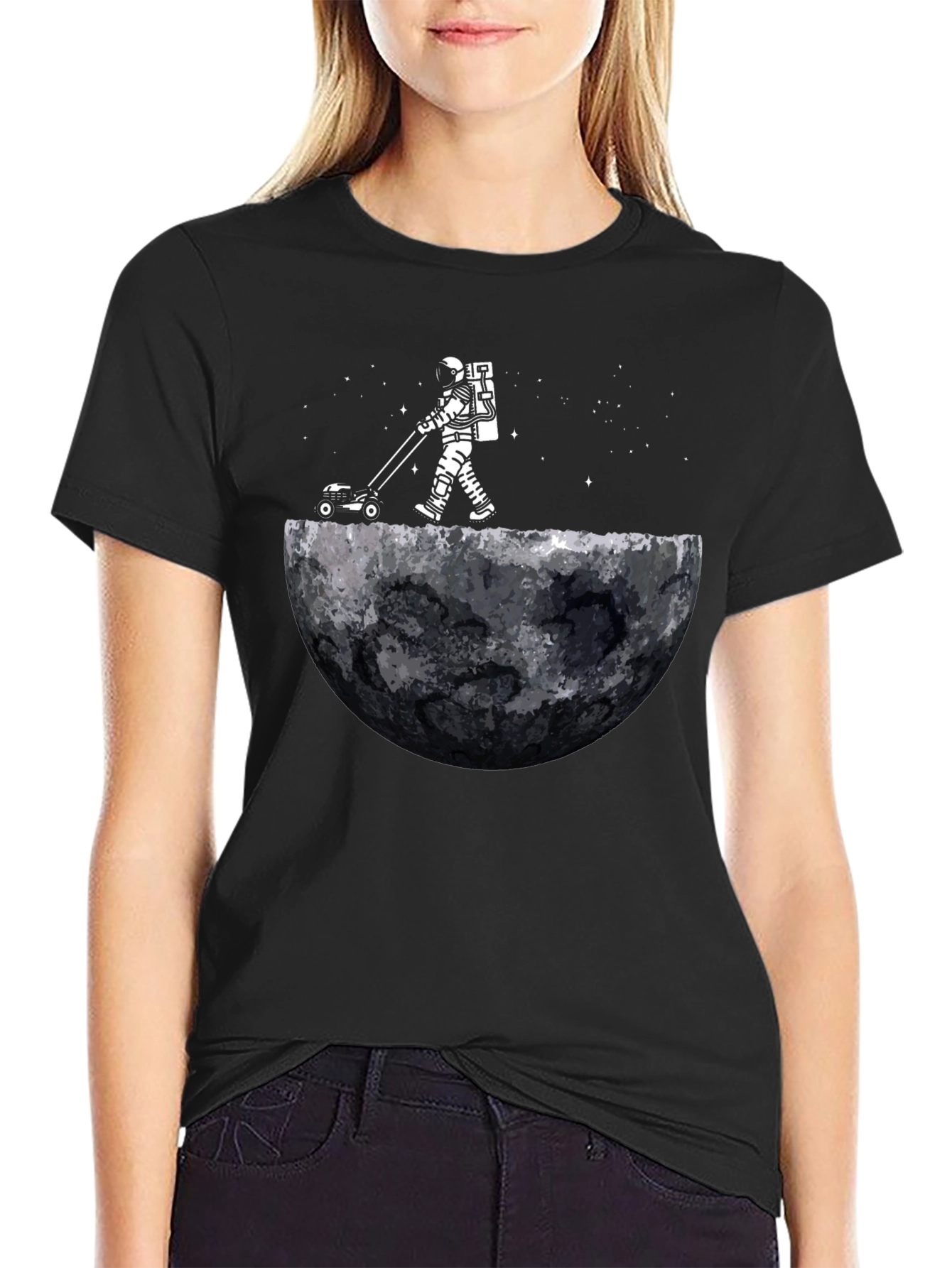 Astronaut Moon Lawn Care T-Shirt - Unique Graphic Tee