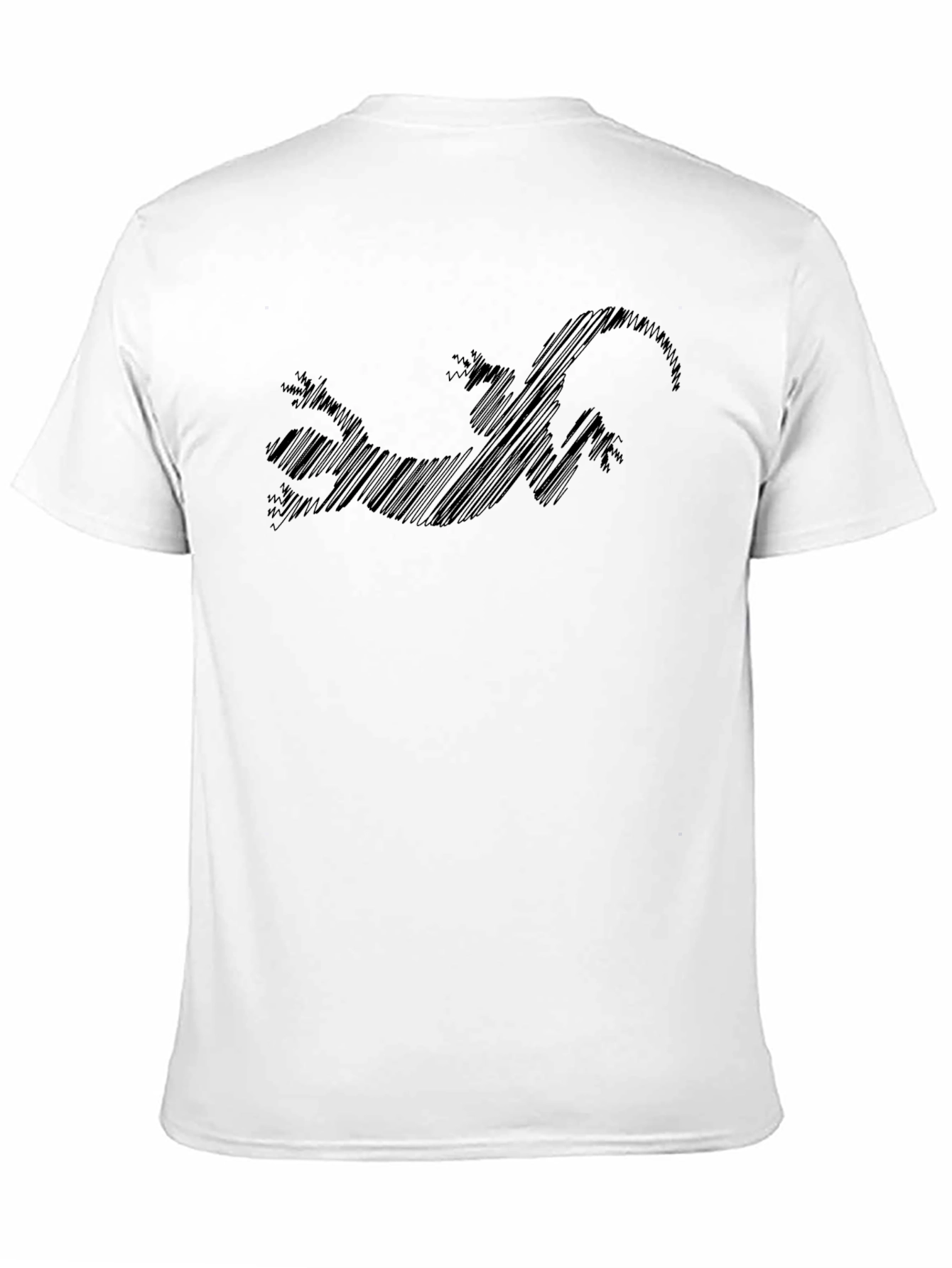 Mens Black Lizard Scribble Tee