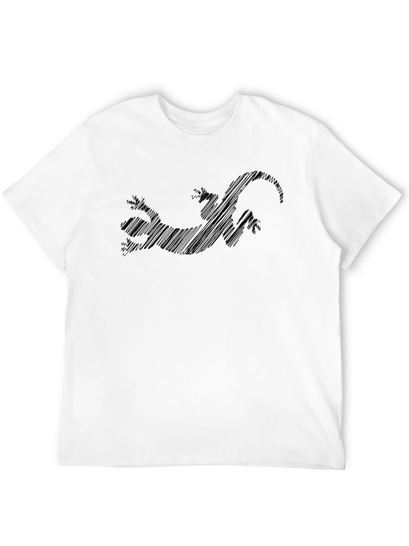 Mens Black Lizard Scribble Tee