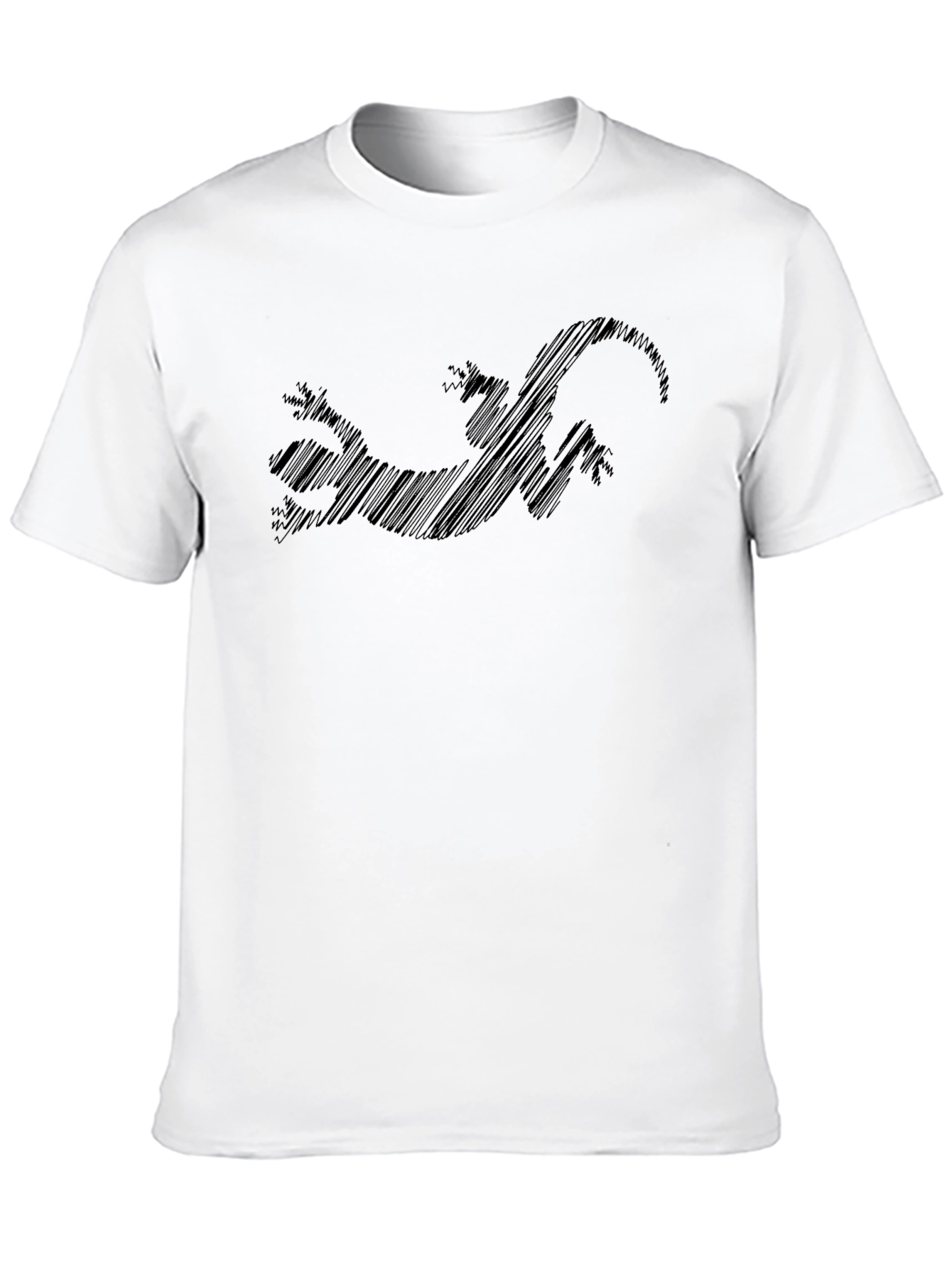 Mens Black Lizard Scribble Tee