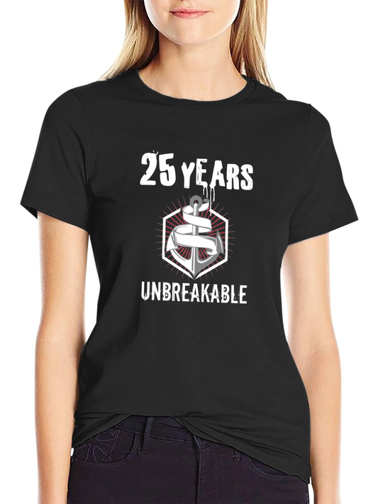 25 Years Unbreakable Anchor Graphic Tee - Black