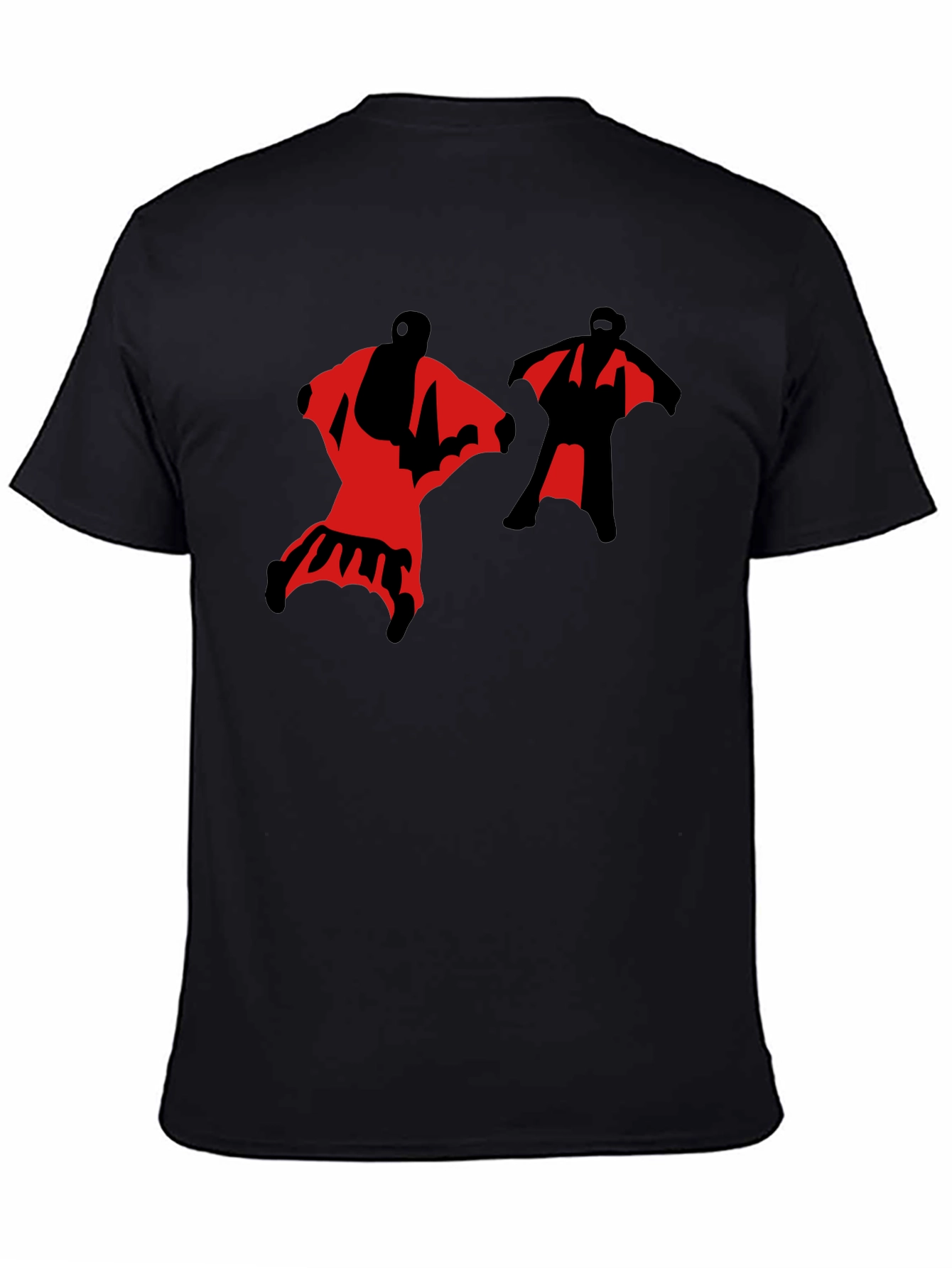 Black Wingsuit Skydivers Graphic T-Shirt