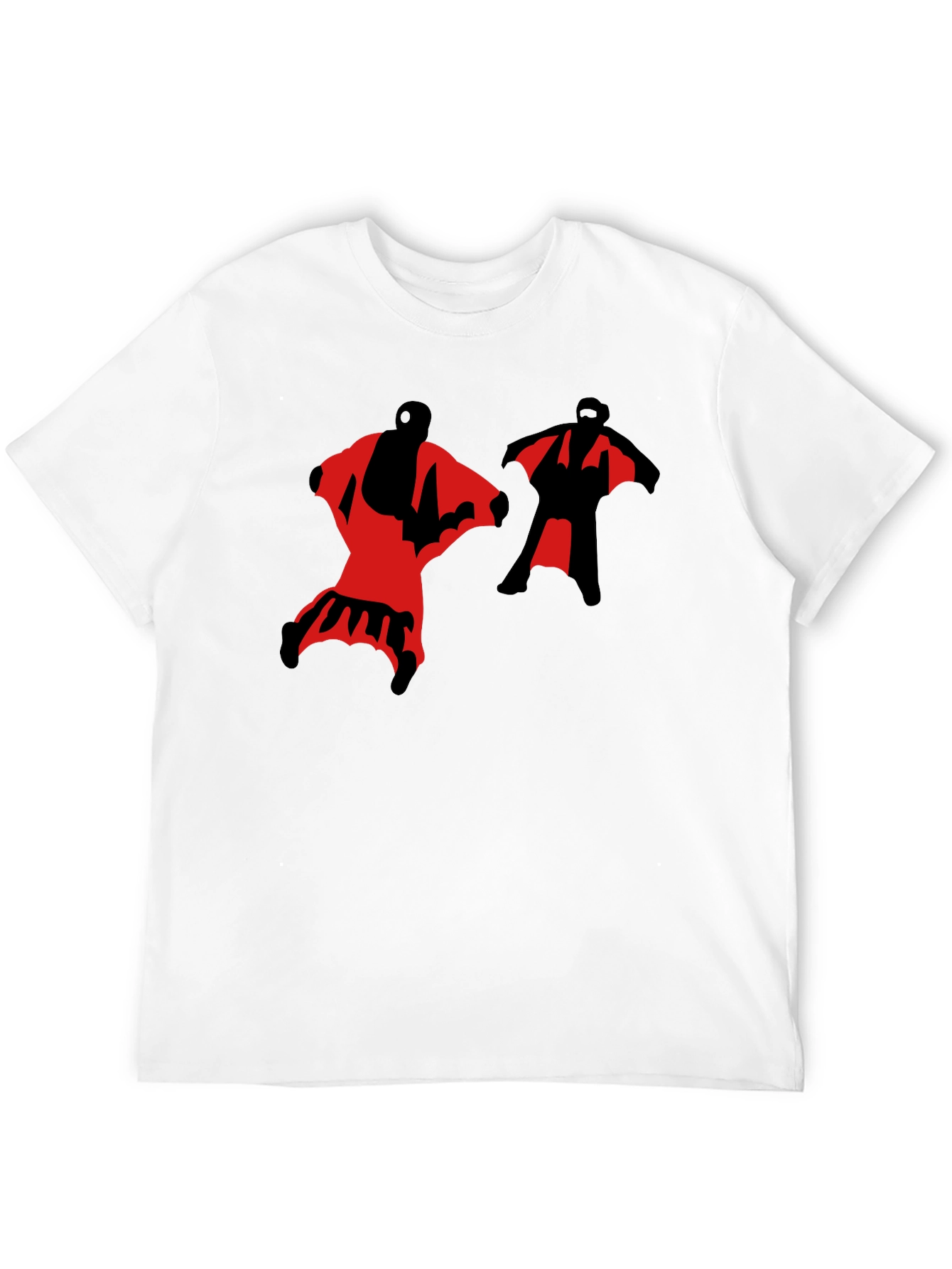 Black Wingsuit Skydivers Graphic T-Shirt