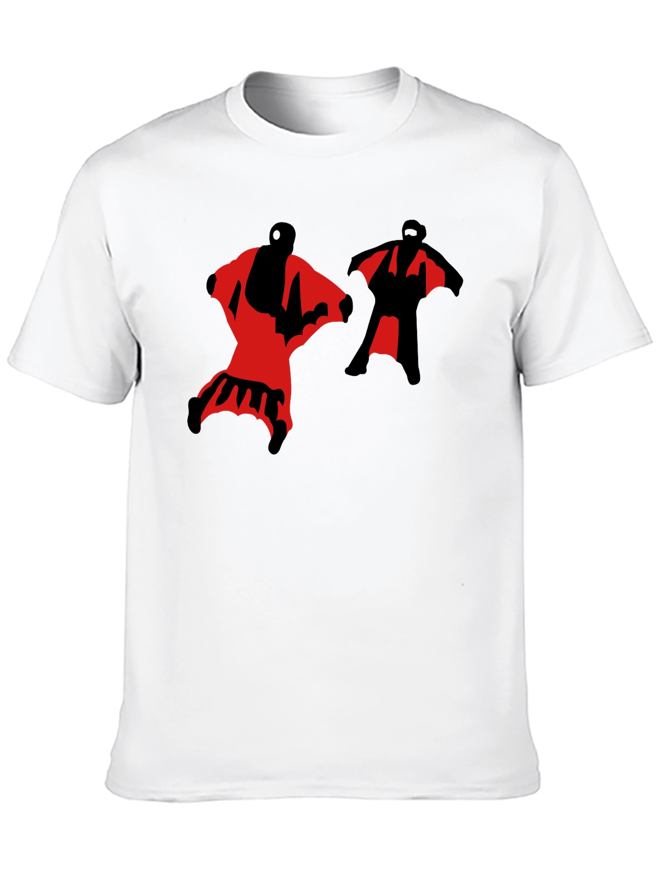Black Wingsuit Skydivers Graphic T-Shirt