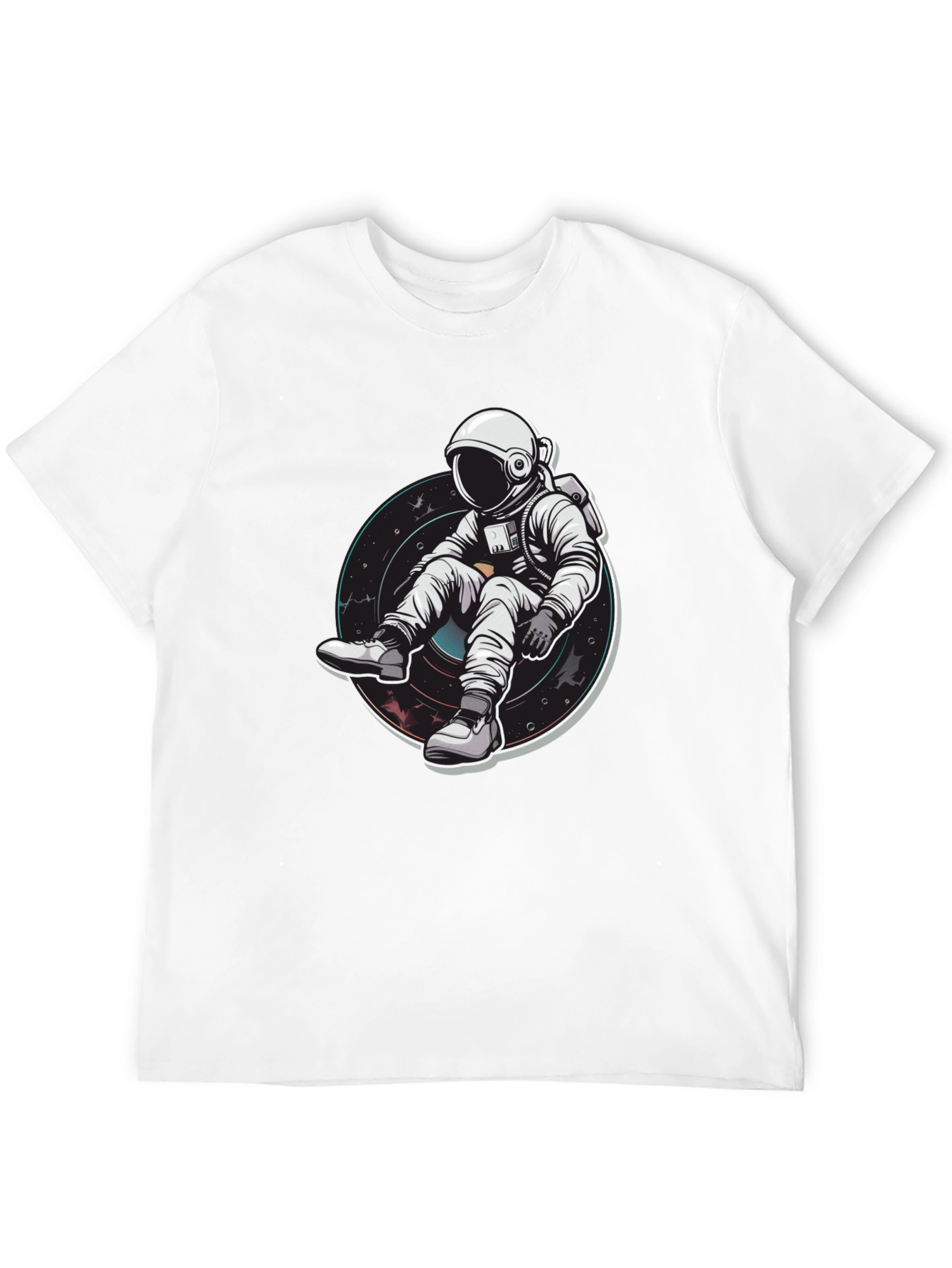 Astronaut Chill Black T-Shirt - Space Graphic Tee