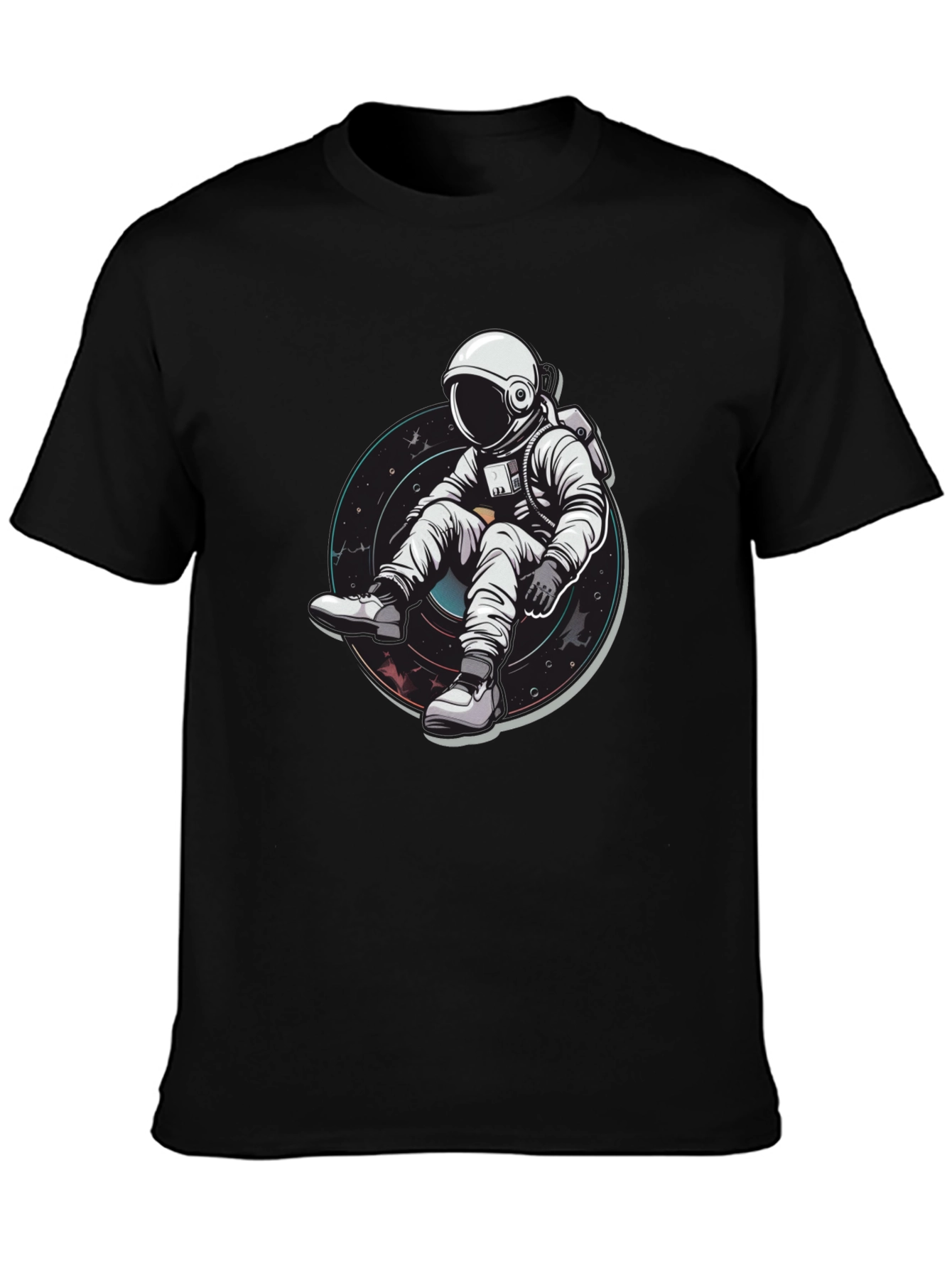 Astronaut Chill Black T-Shirt - Space Graphic Tee