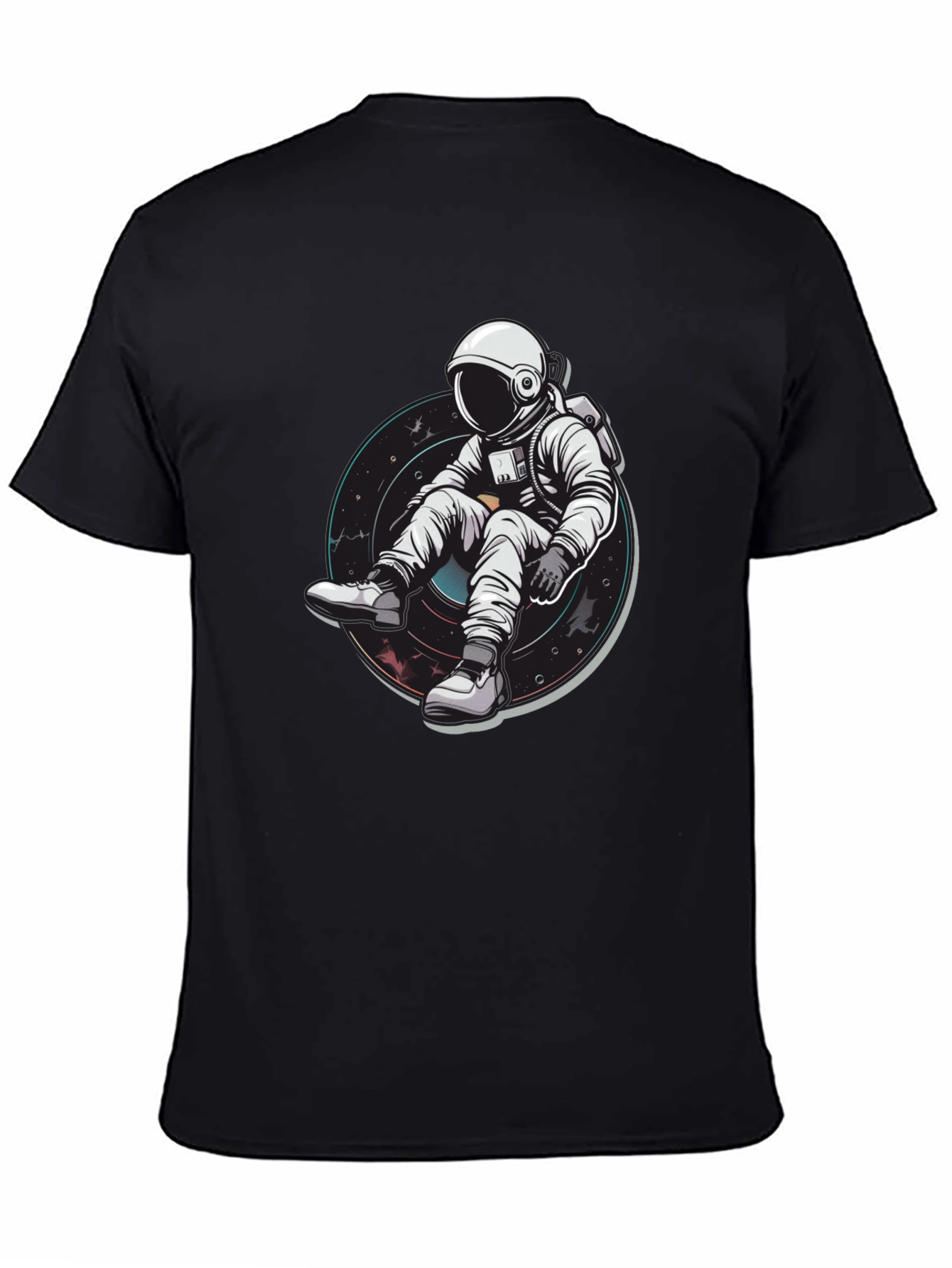 Astronaut Chill Black T-Shirt - Space Graphic Tee