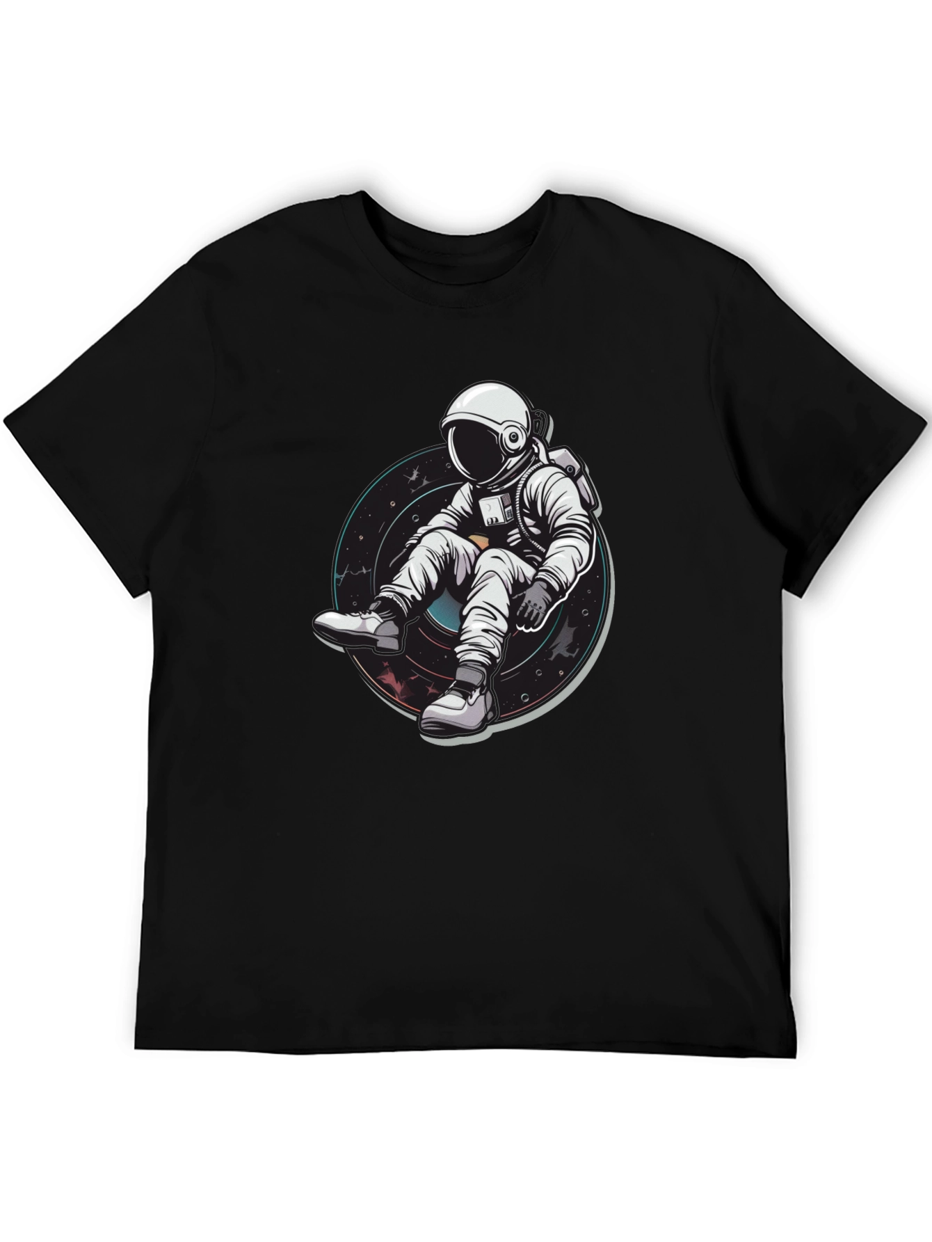 Astronaut Chill Black T-Shirt - Space Graphic Tee
