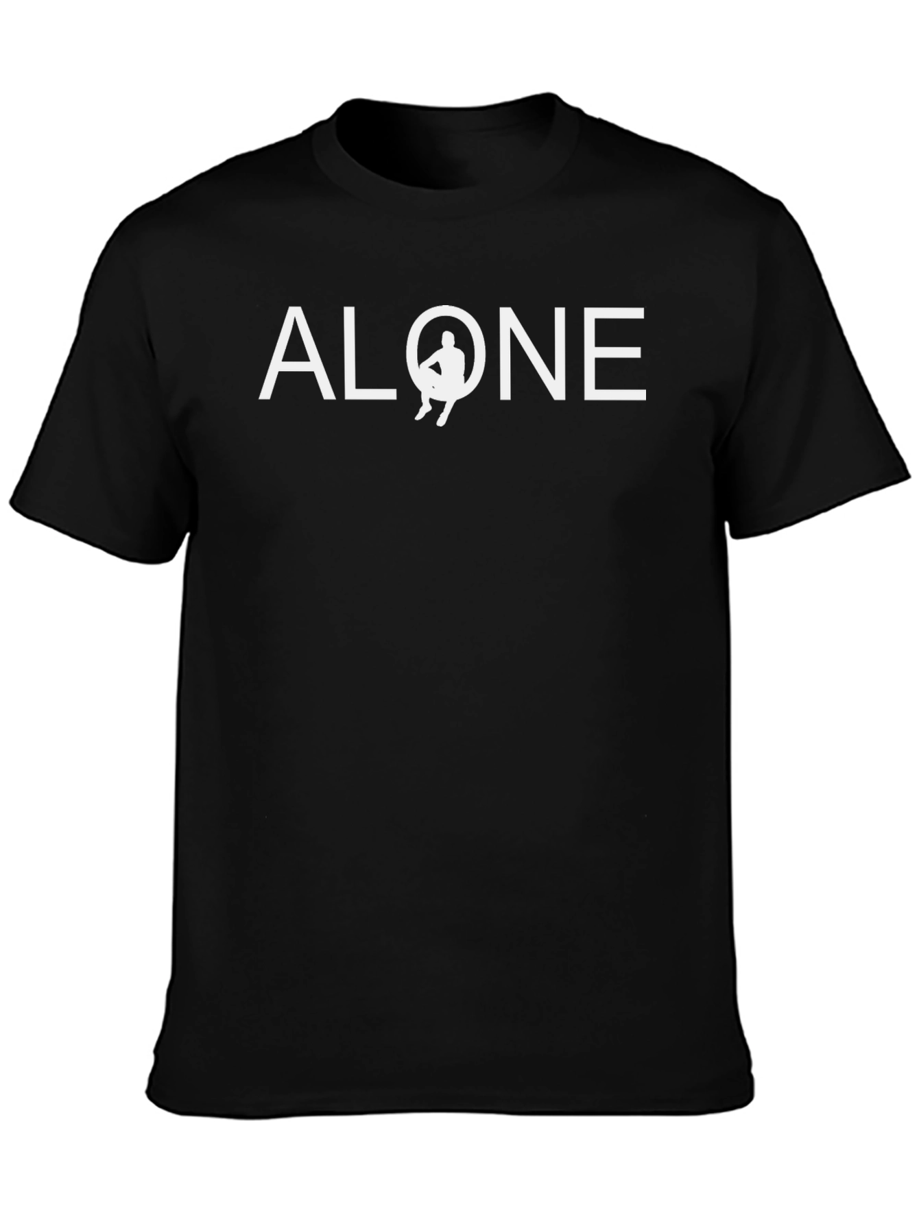 Alone Graphic Tee - Black Cotton T-Shirt