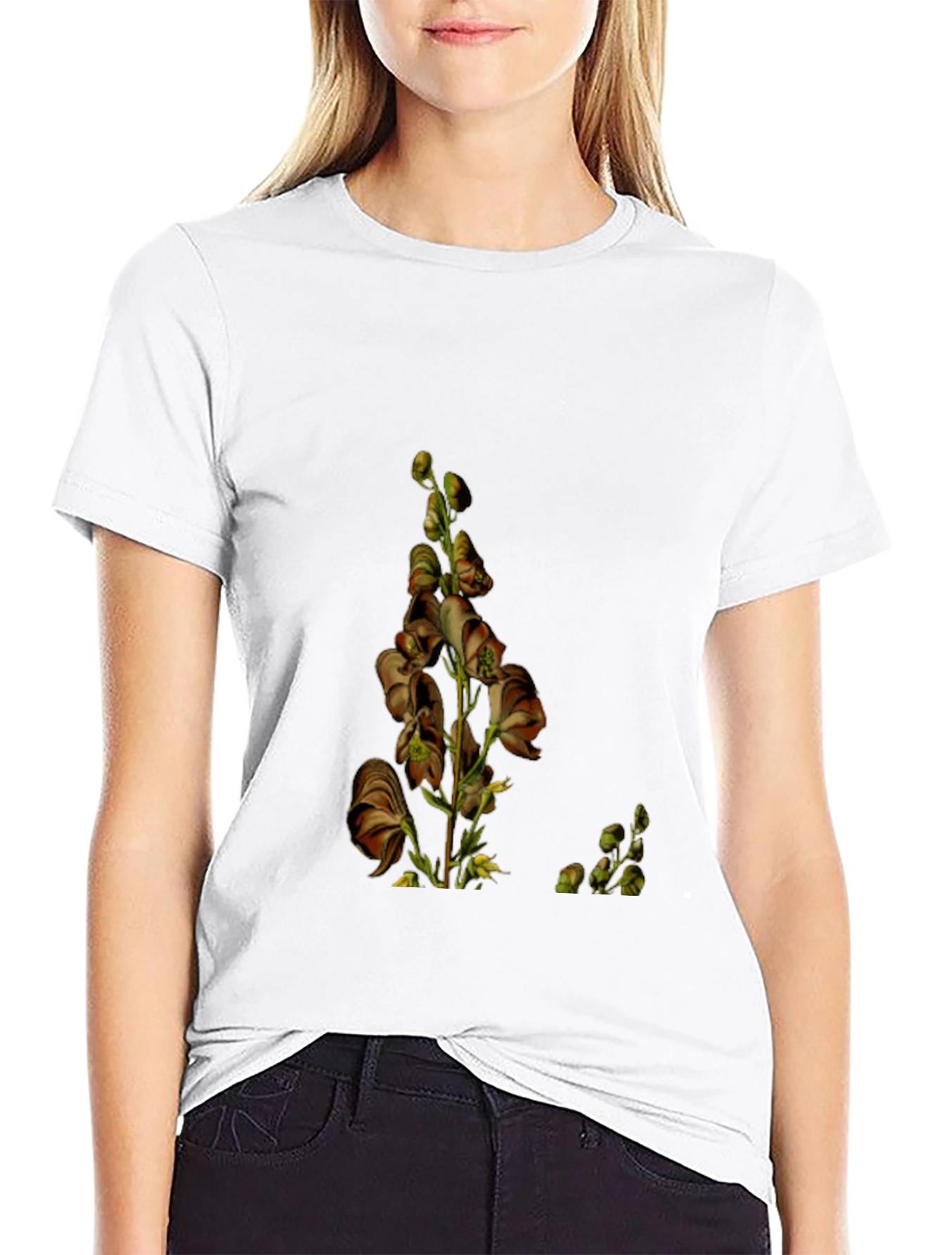 Botanical Print Black Tee