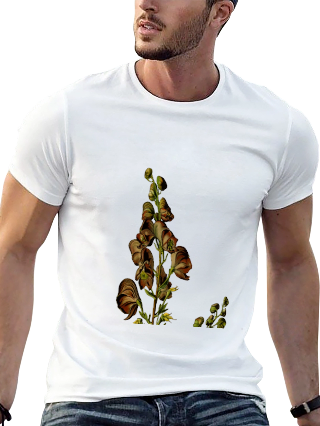 Botanical Print Black Tee