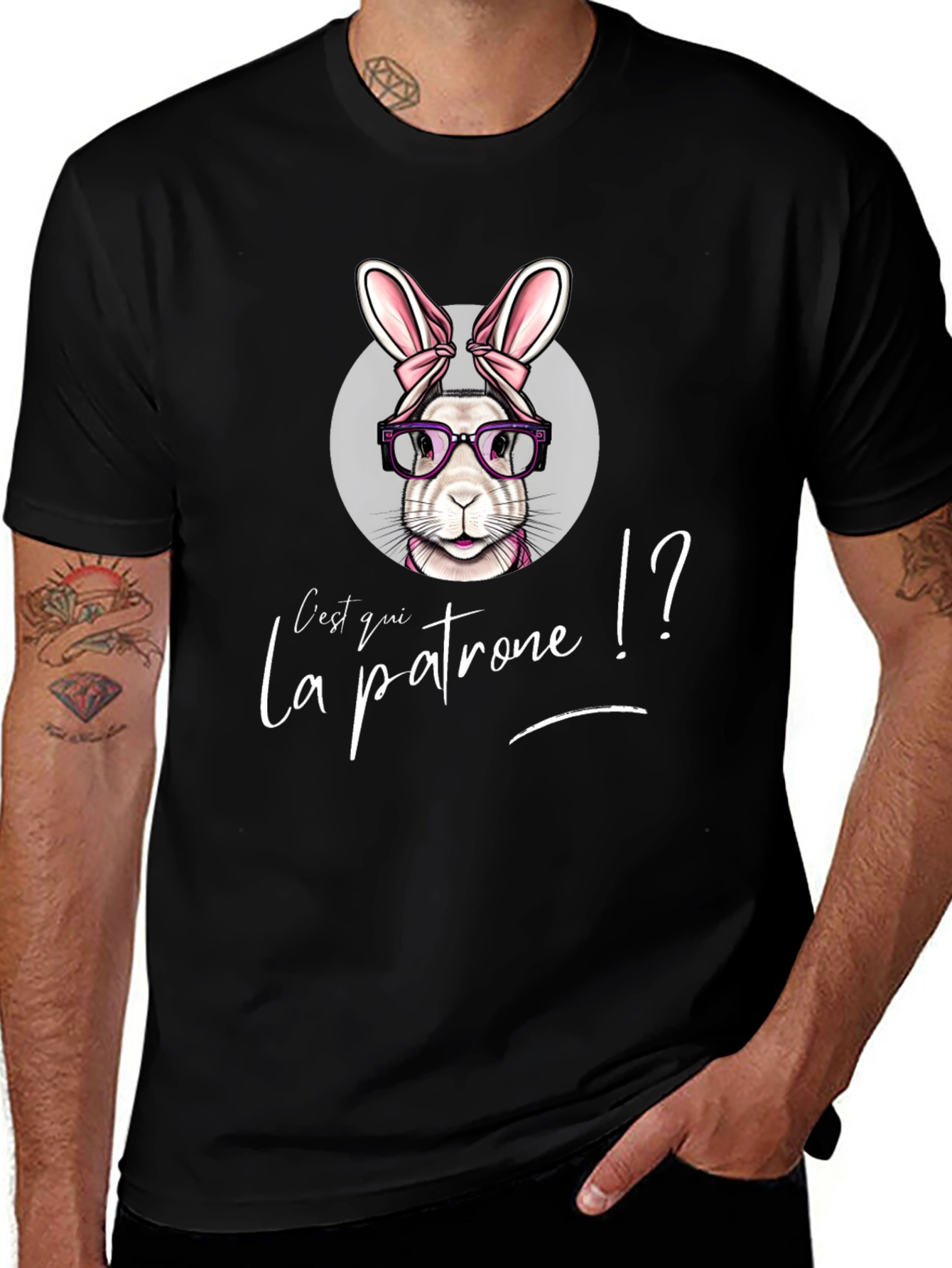 Cest Qui La Patrone Bunny Graphic T-Shirt