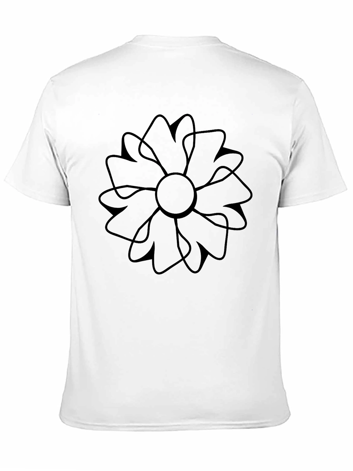 Black Flower Graphic Tee - Casual Style