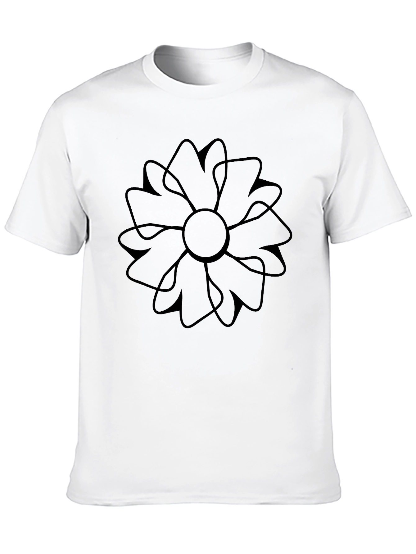 Black Flower Graphic Tee - Casual Style