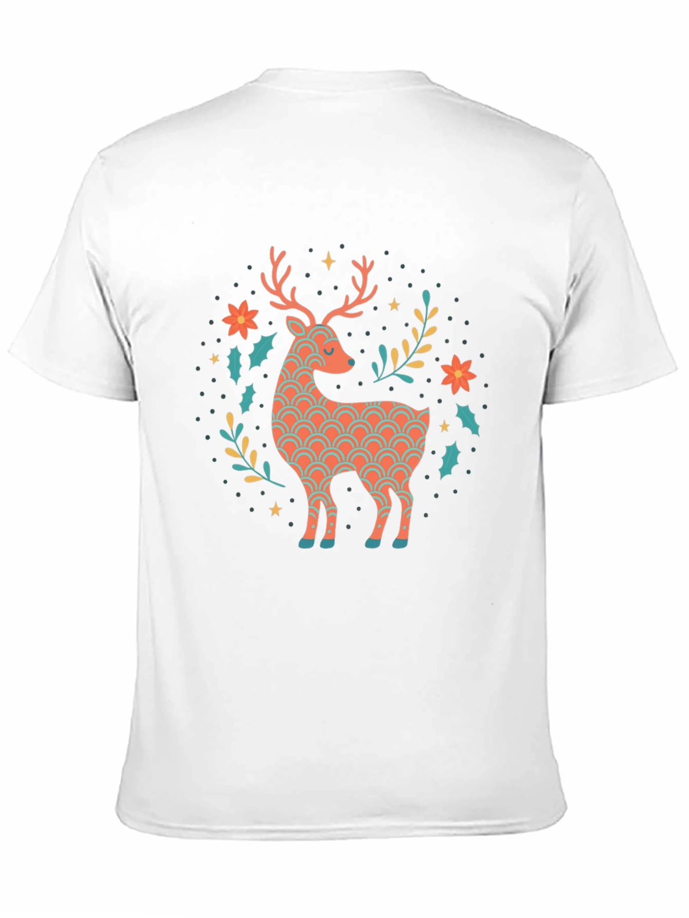 Festive Reindeer Graphic Tee - Black