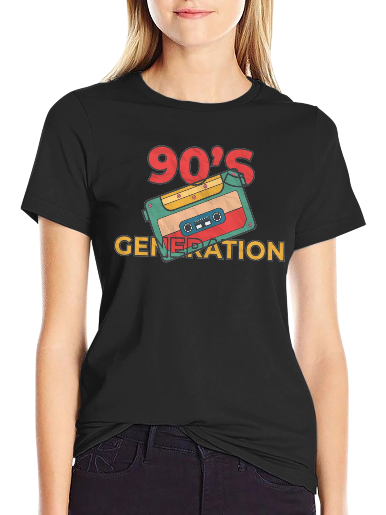 90s Generation Cassette Tape Graphic Tee - Retro Style